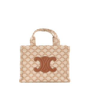 CELINE - Sac cabas Thais Celine en toile beige et cuir marron