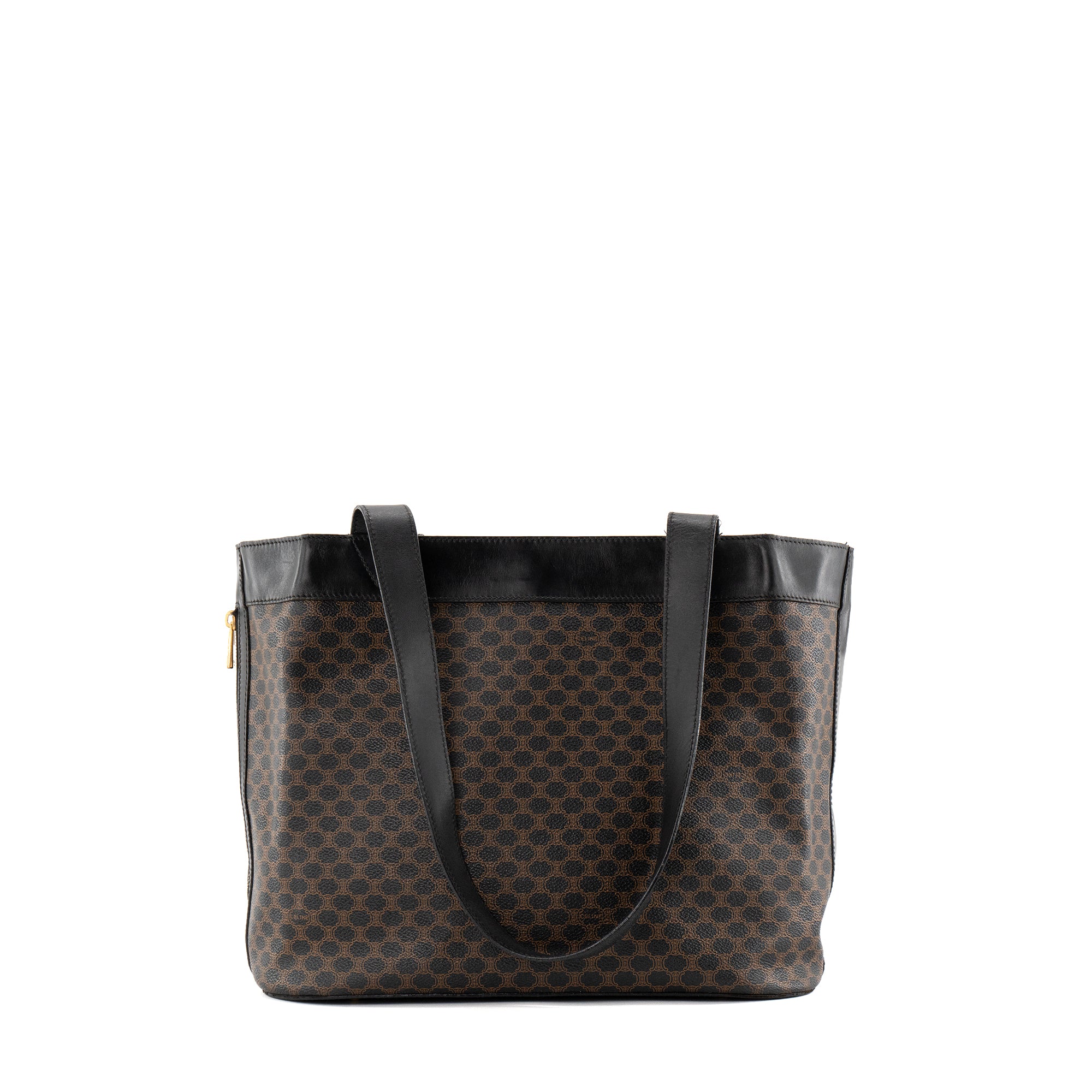CELINE - Sac à épaule Celine en toile enduite Macadam noir