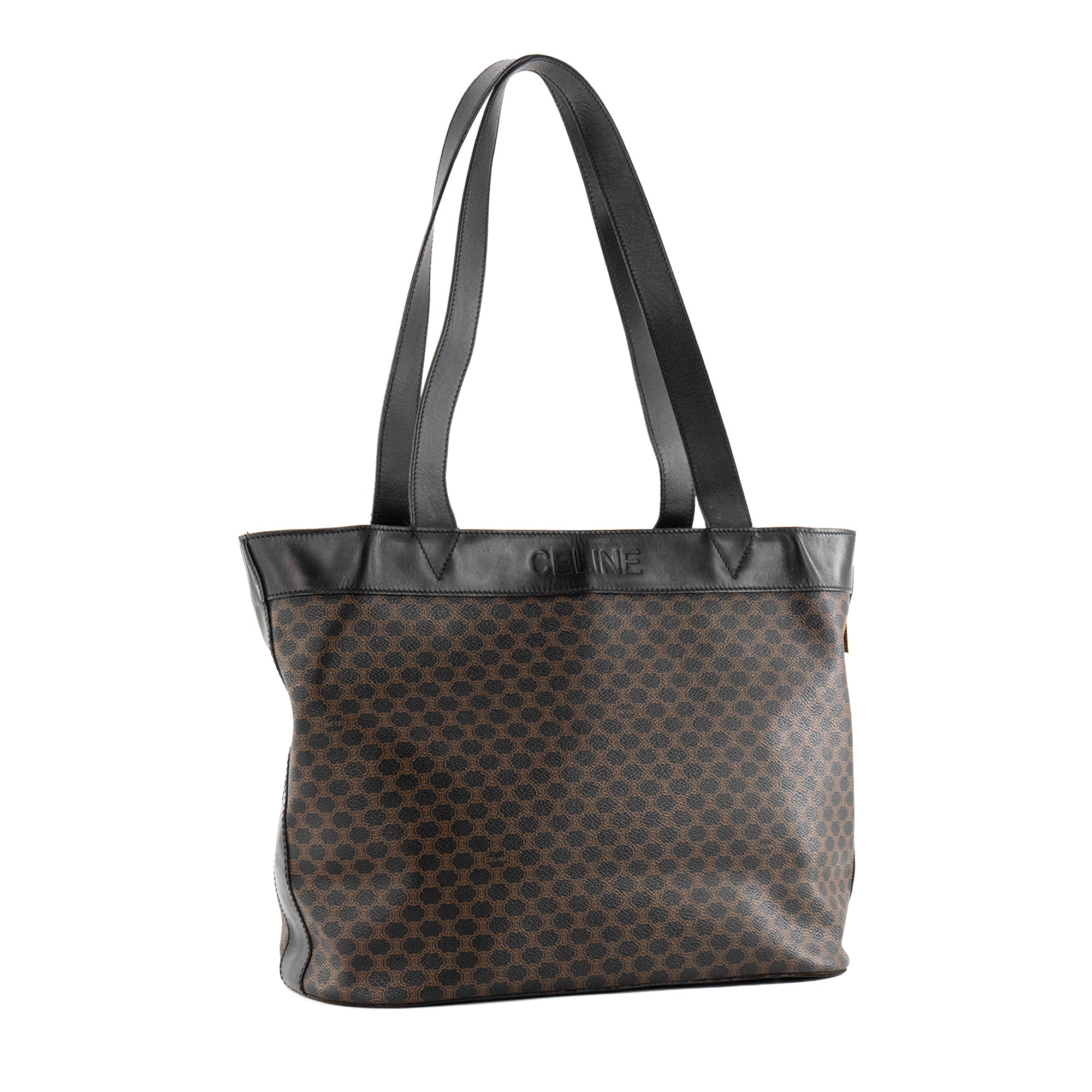 CELINE - Sac à épaule Celine en toile enduite Macadam noir