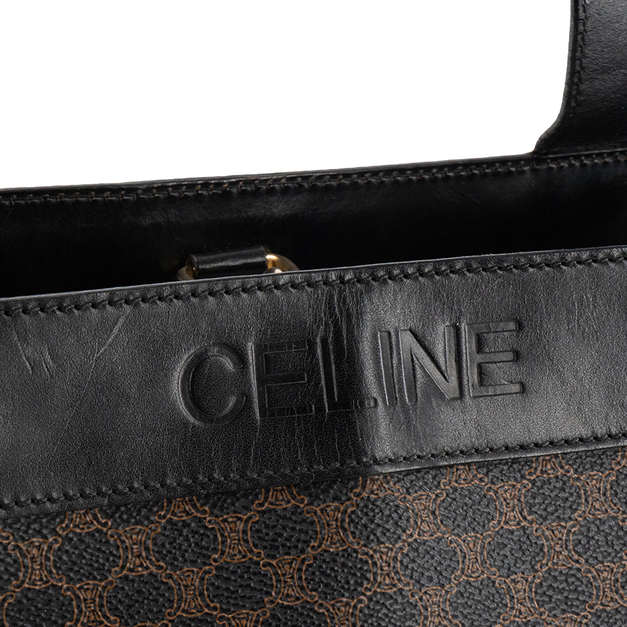 CELINE - Sac à épaule Celine en toile enduite Macadam noir