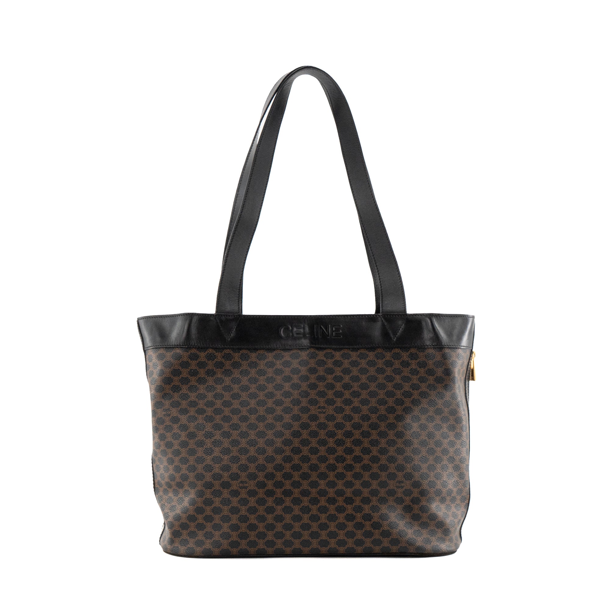 CELINE - Sac à épaule Celine en toile enduite Macadam noir