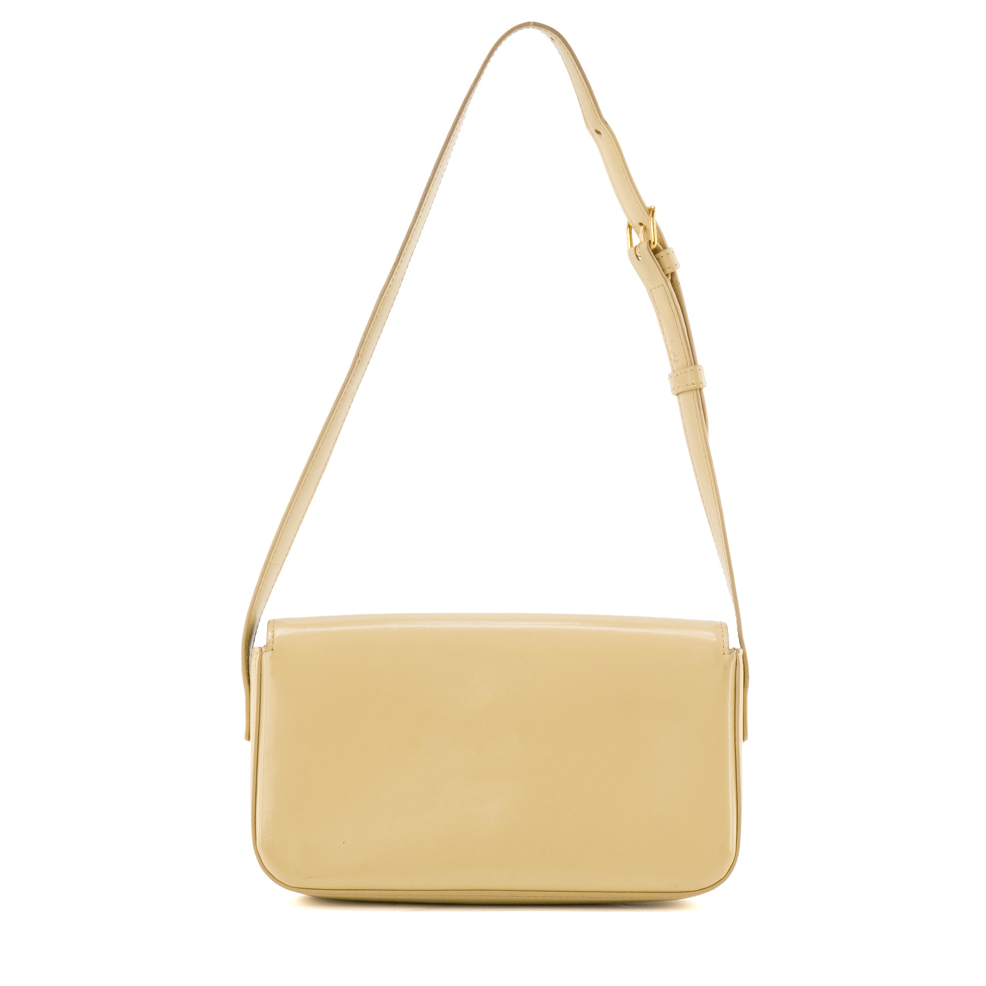 CELINE - Sac à épaule Claude Celine en cuir box jaune