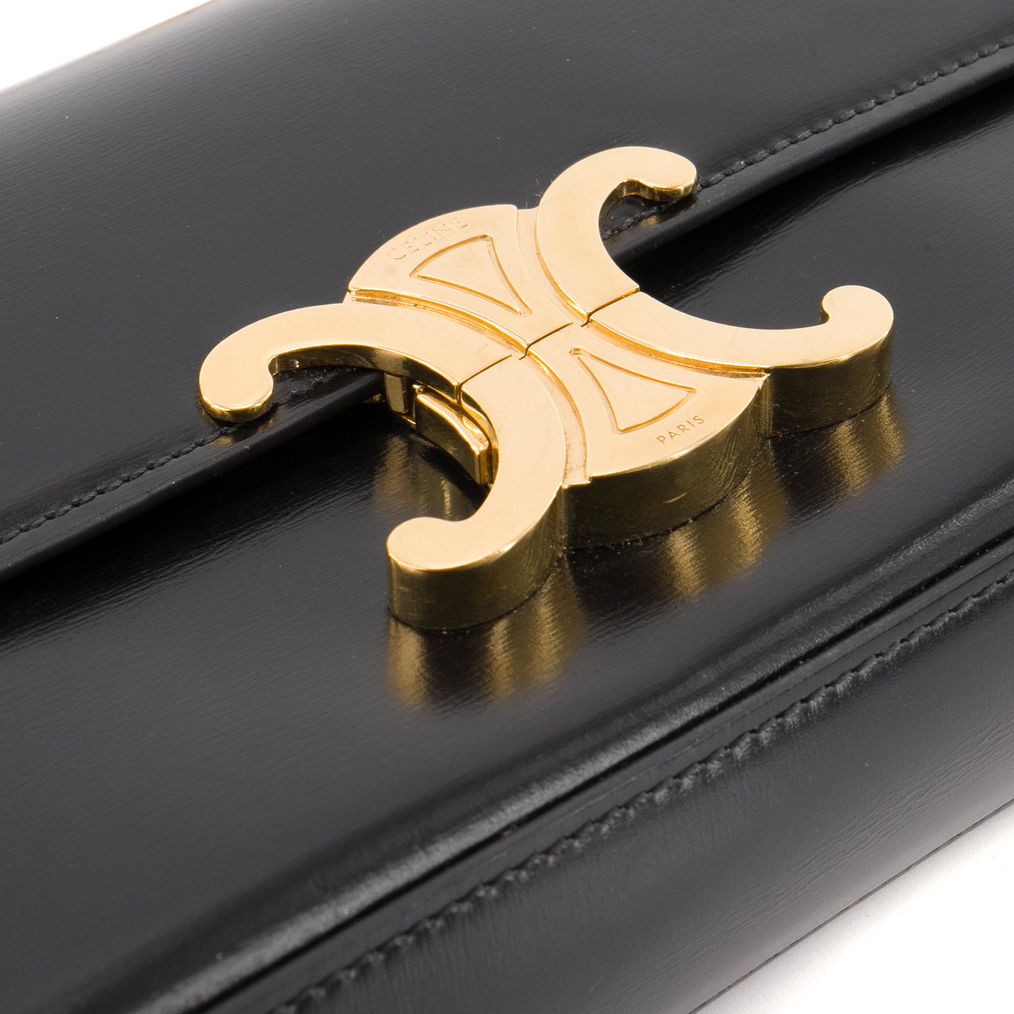 CELINE - Sac à épaule Claude Celine en cuir lisse noir