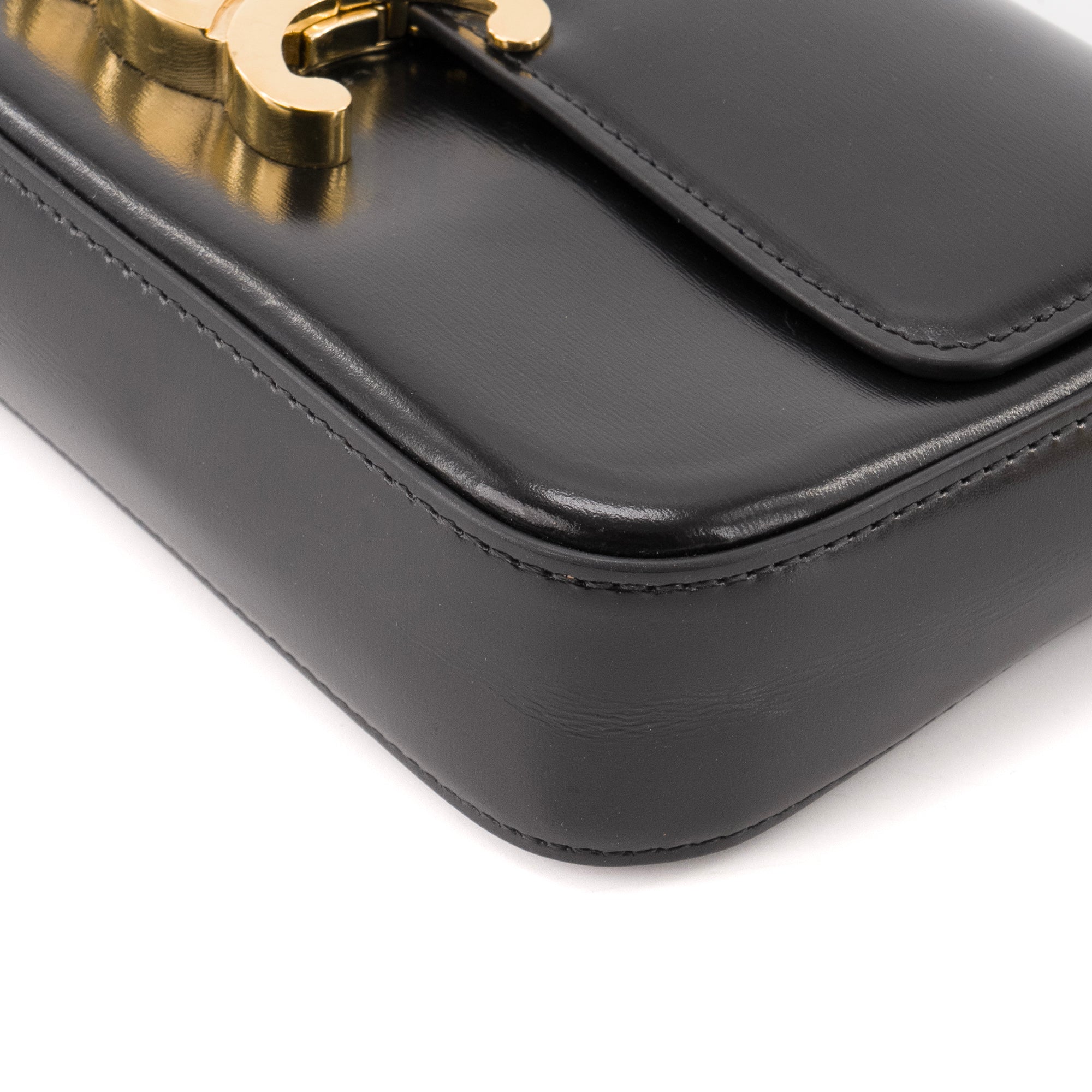 CELINE - Sac à épaule Claude Celine en cuir lisse noir