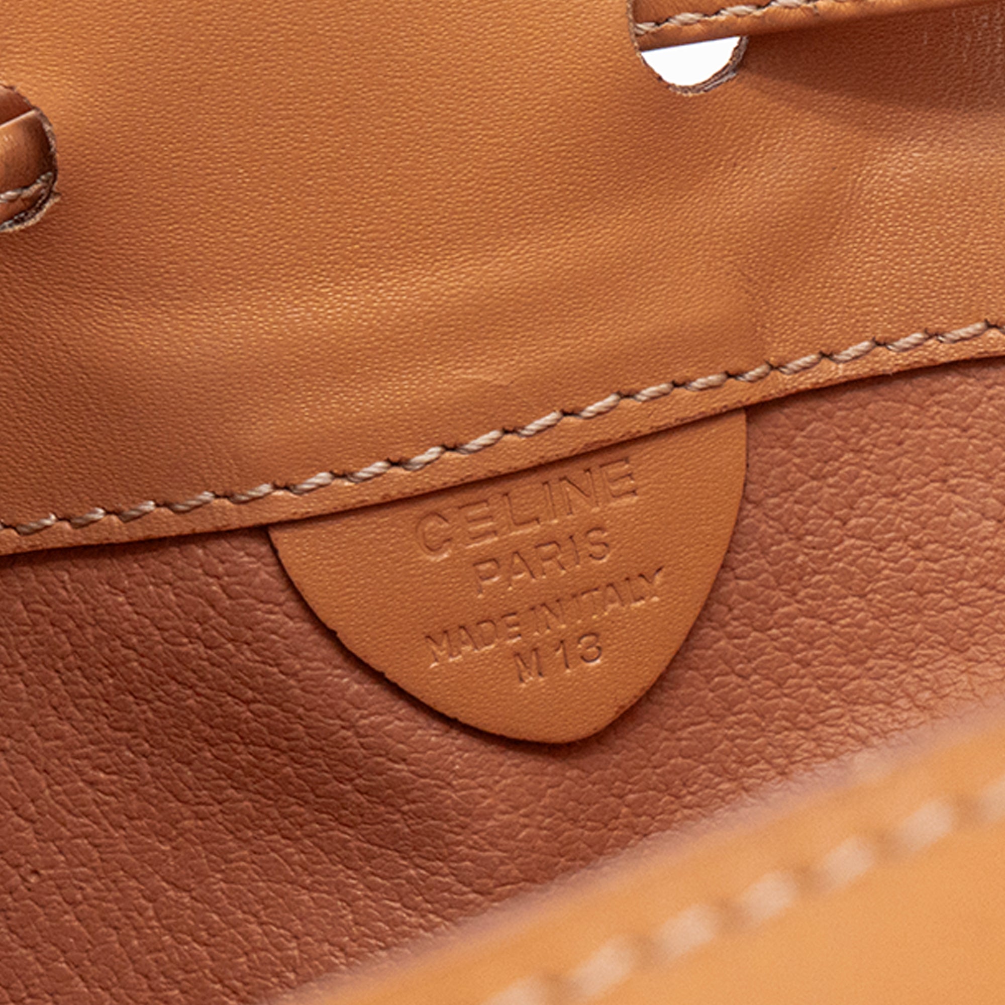 CELINE - Sac à épaule Seau Macadam Celine en toile monogrammée marron vintage