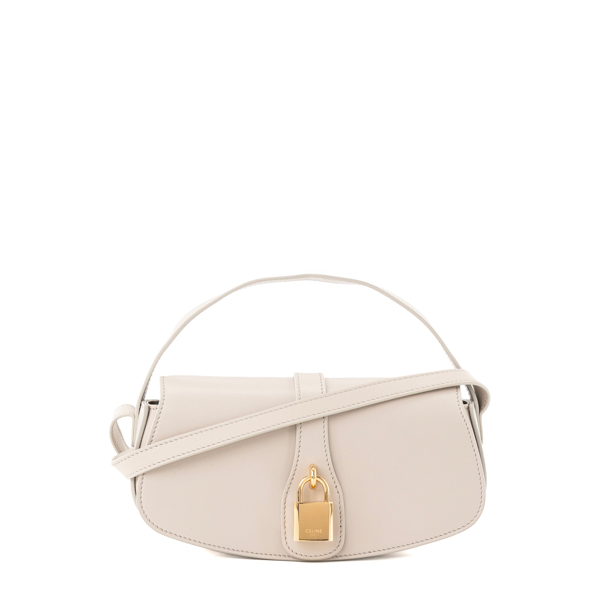 CELINE - Sac à épaule Tabou Celine en cuir lisse beige