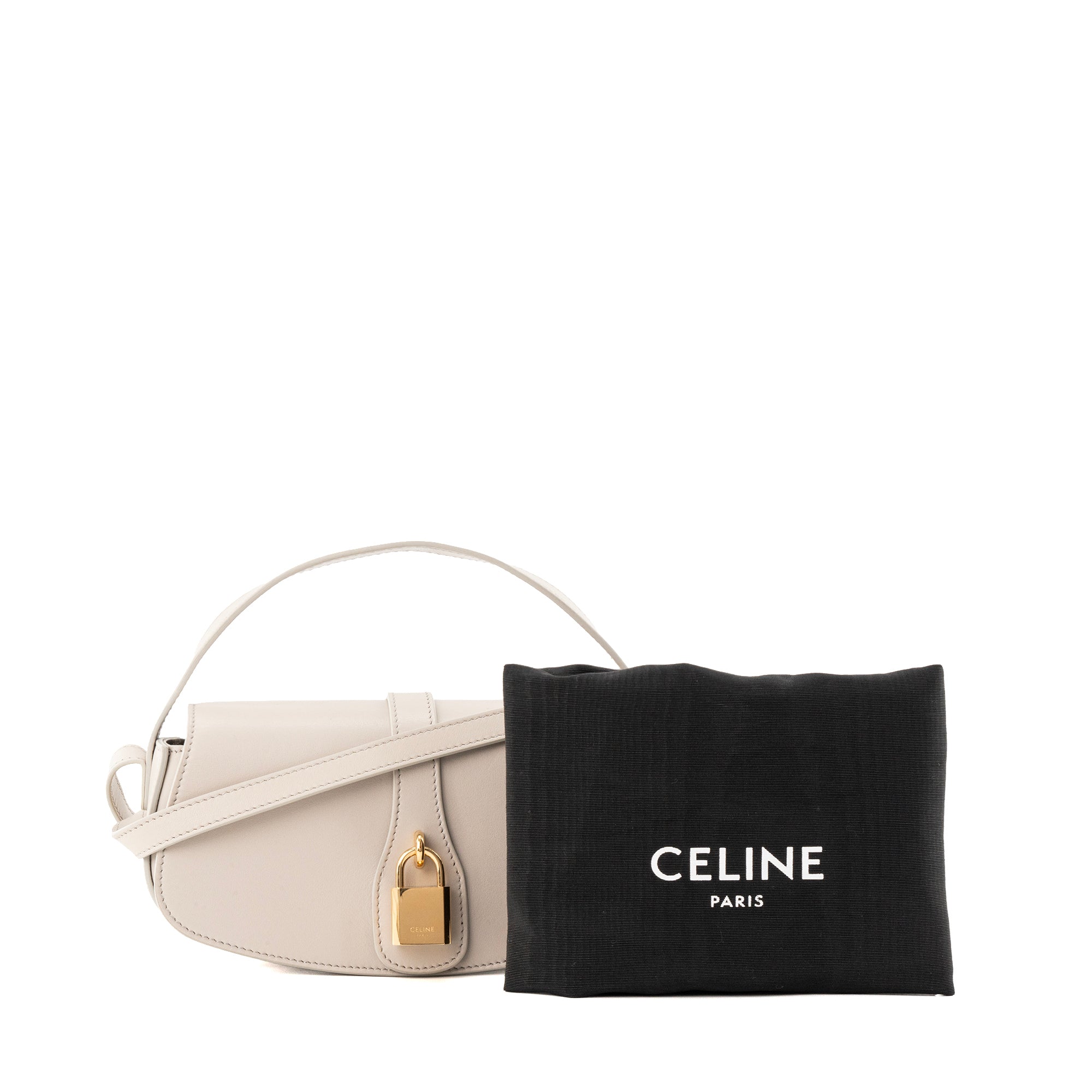 CELINE - Sac à épaule Tabou Celine en cuir lisse beige