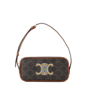 CELINE - Sac à épaule Triomphe mini Céline en toile enduite monogrammée