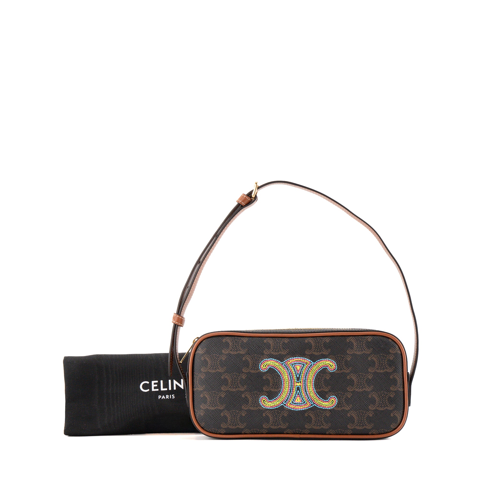 CELINE - Céline Triomphe Mini Shoulder Bag in Monogram Coated Canvas