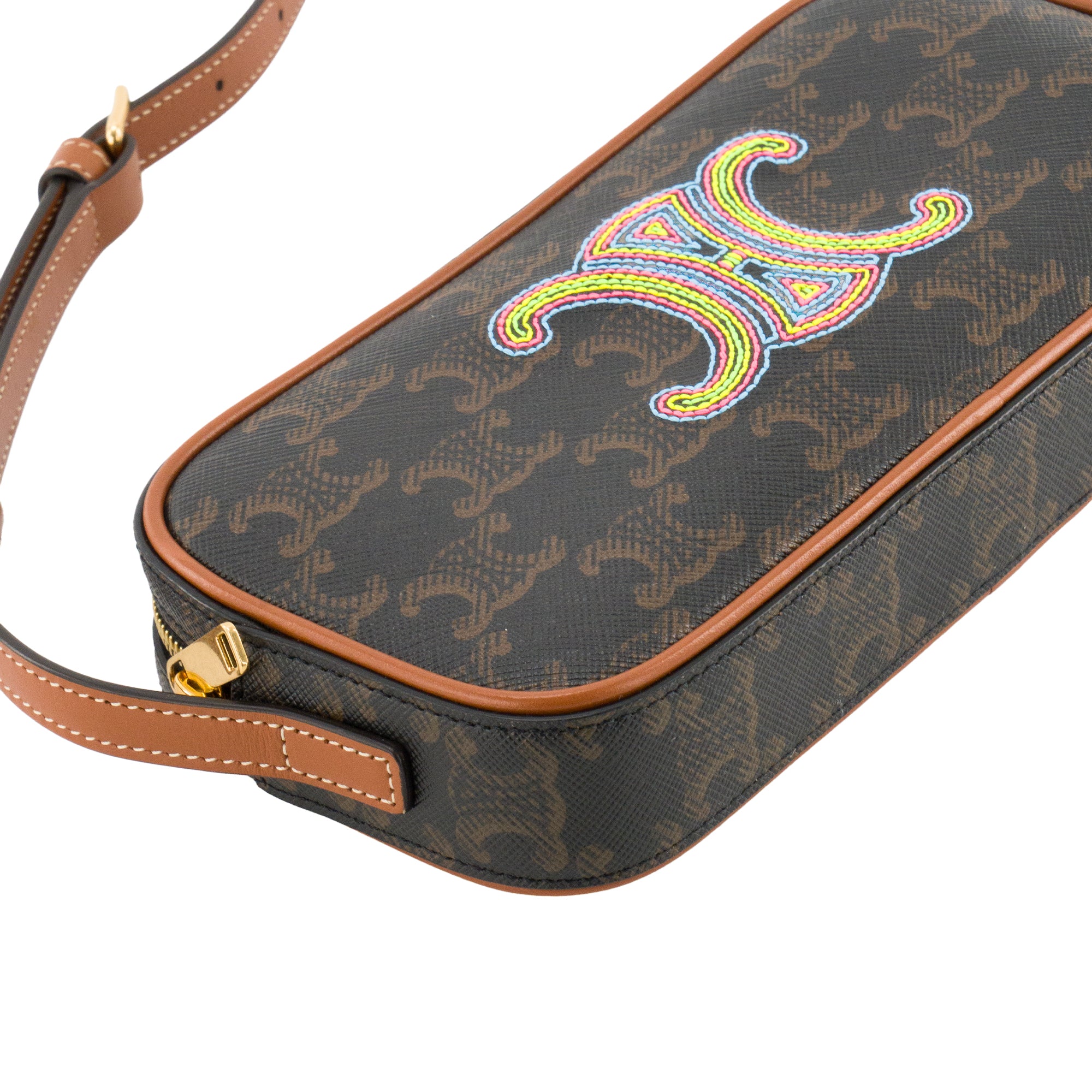 CELINE - Sac à épaule Triomphe mini Céline en toile enduite monogrammée