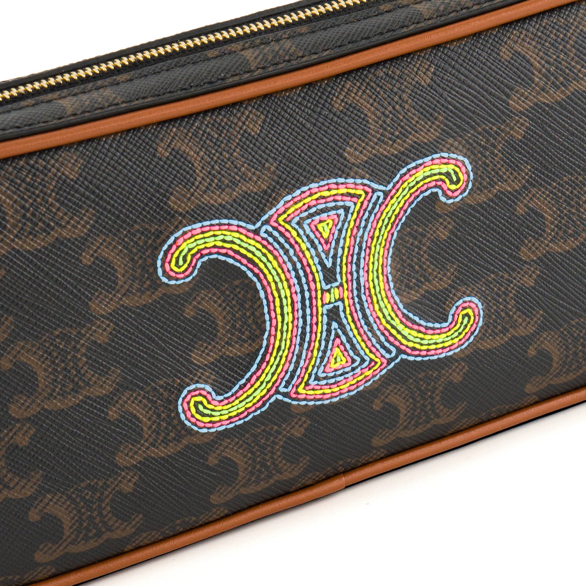CELINE - Sac à épaule Triomphe mini Céline en toile enduite monogrammée