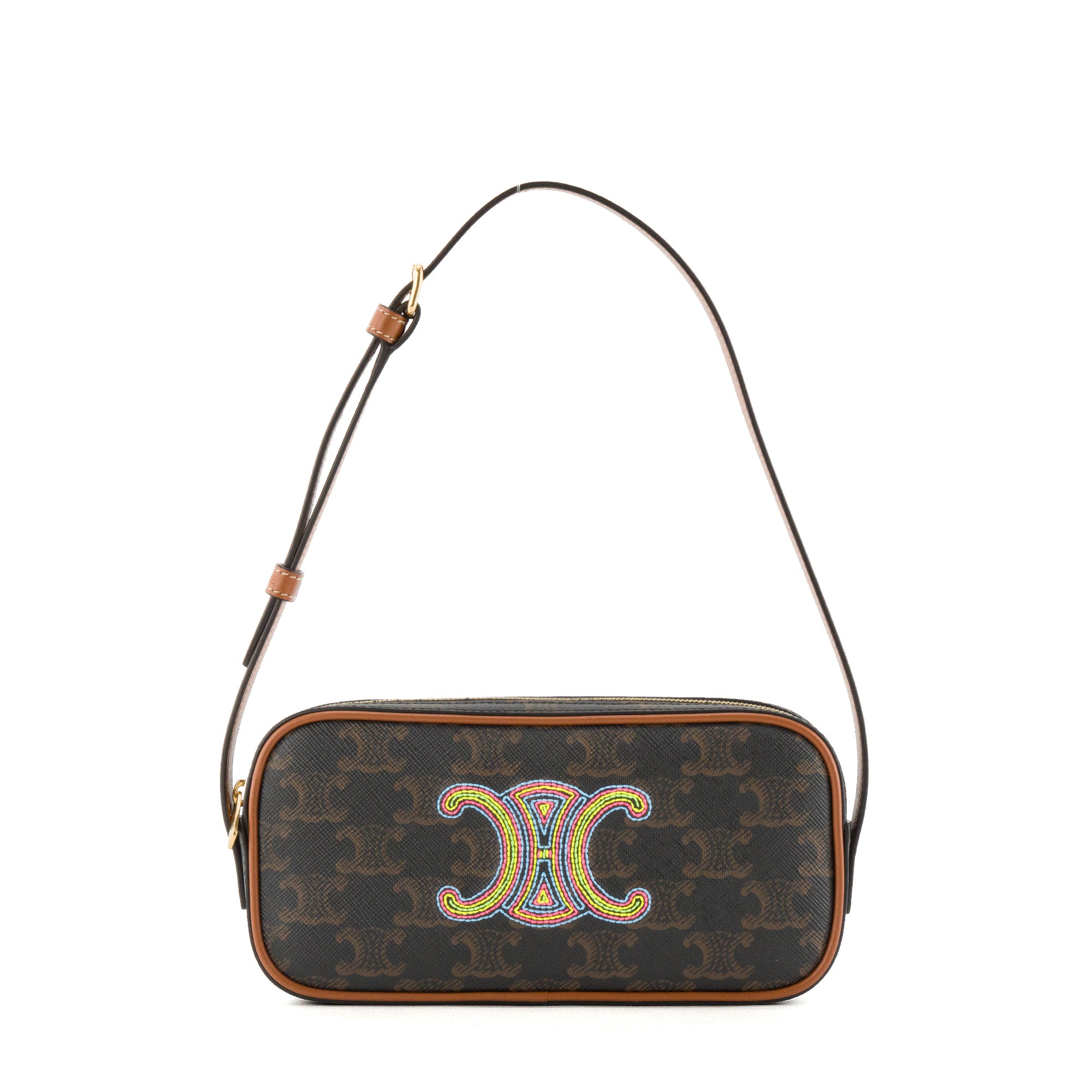 CELINE - Sac à épaule Triomphe mini Céline en toile enduite monogrammée