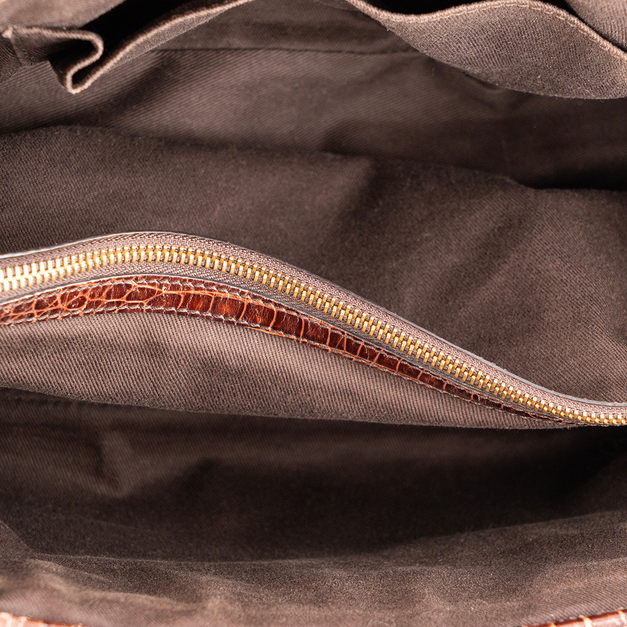 CELINE - Sac à main Boogie Celine en toile triomphe et cuir embossé marron vintage