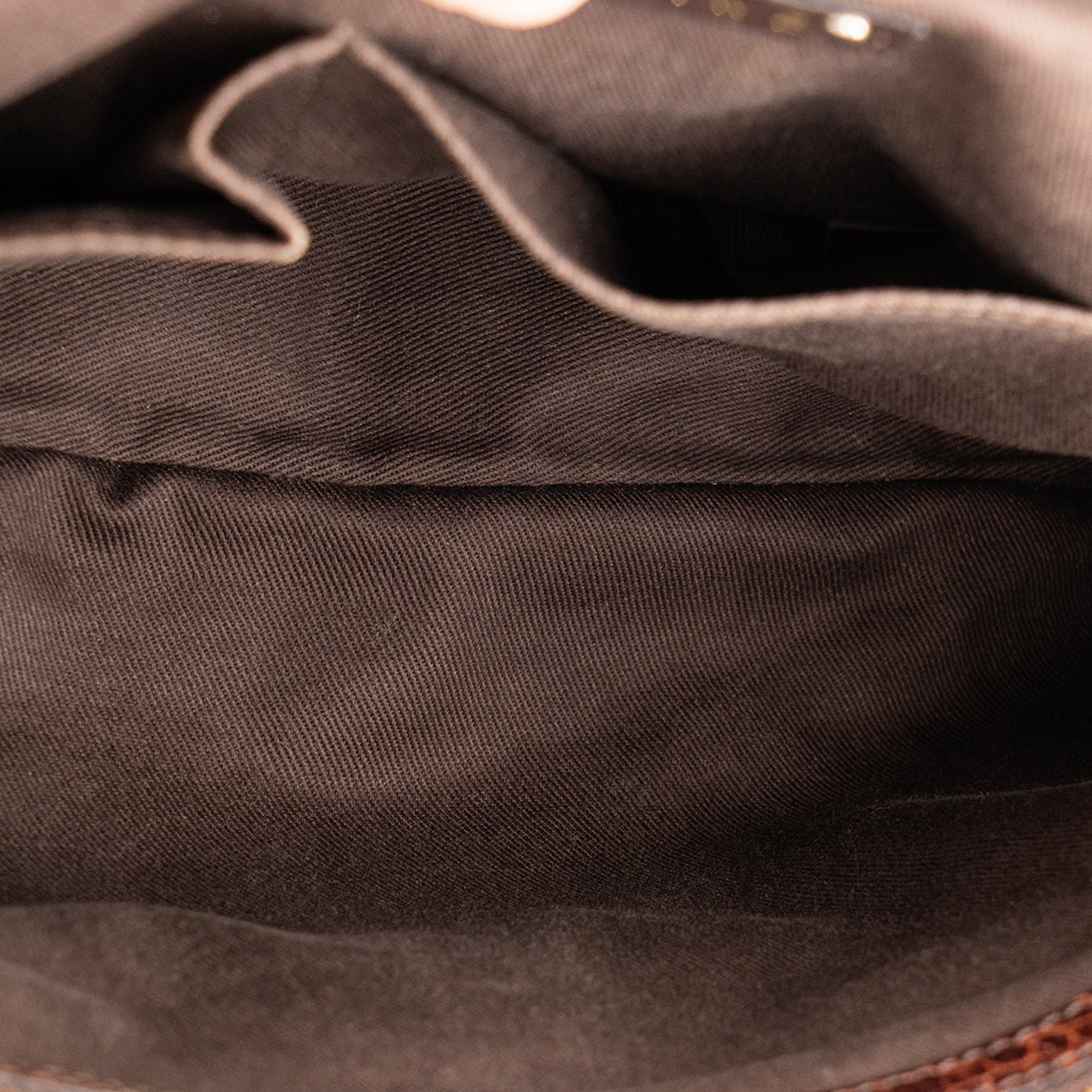 CELINE - Sac à main Boogie Celine en toile triomphe et cuir embossé marron vintage