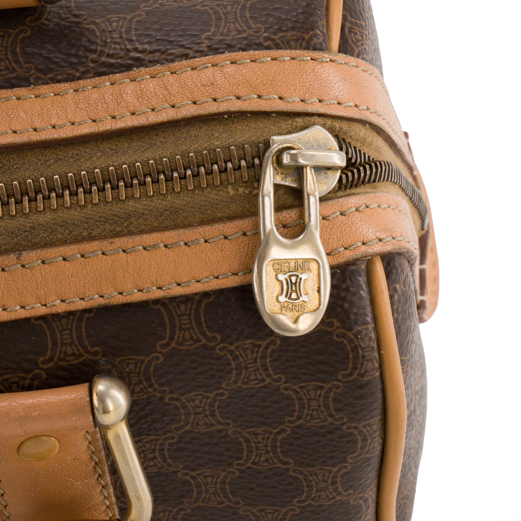CELINE - Sac à main Boston 25 Celine en toile monogrammée vintage