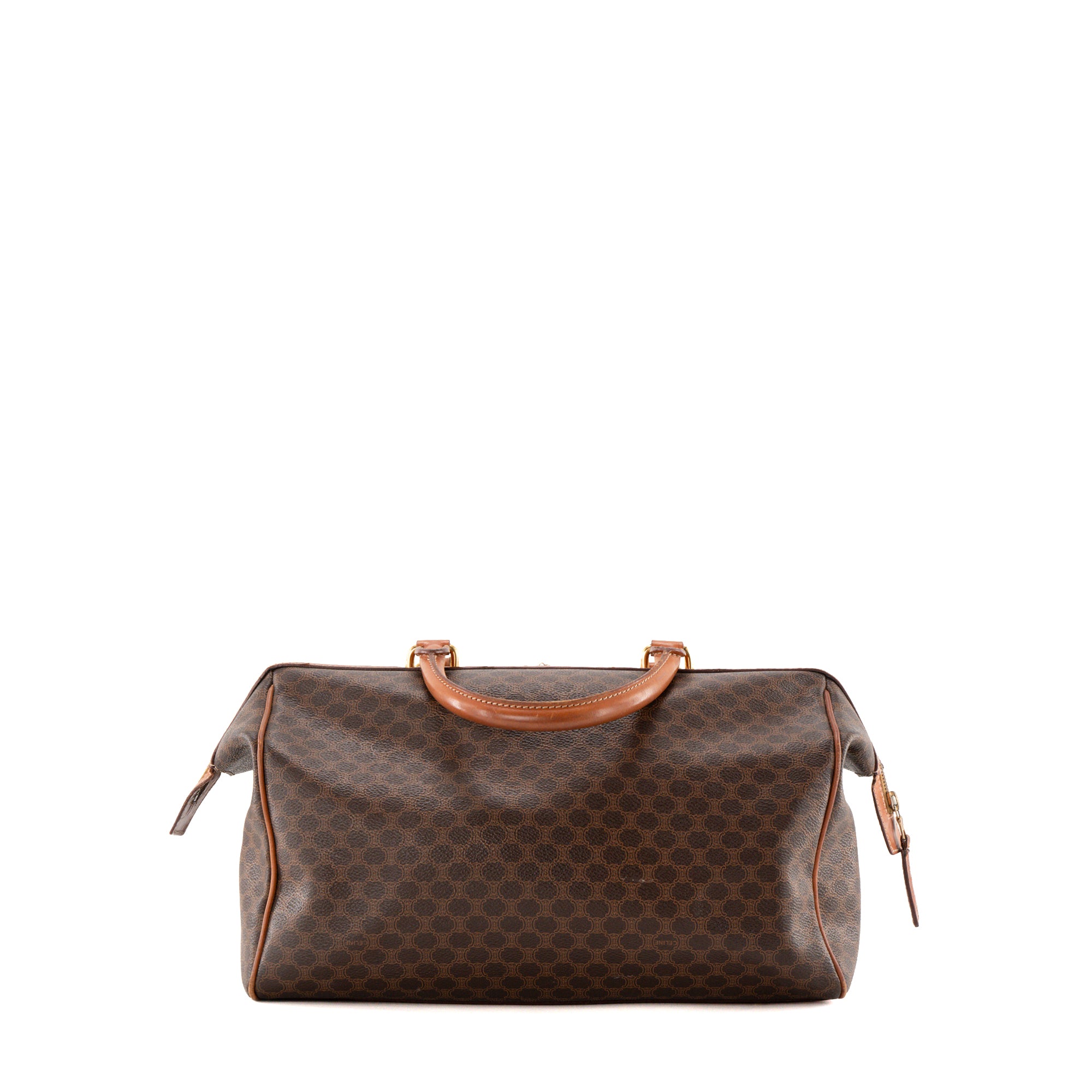 CELINE - Sac à main Boston 35 Celine en toile enduite macadam vintage