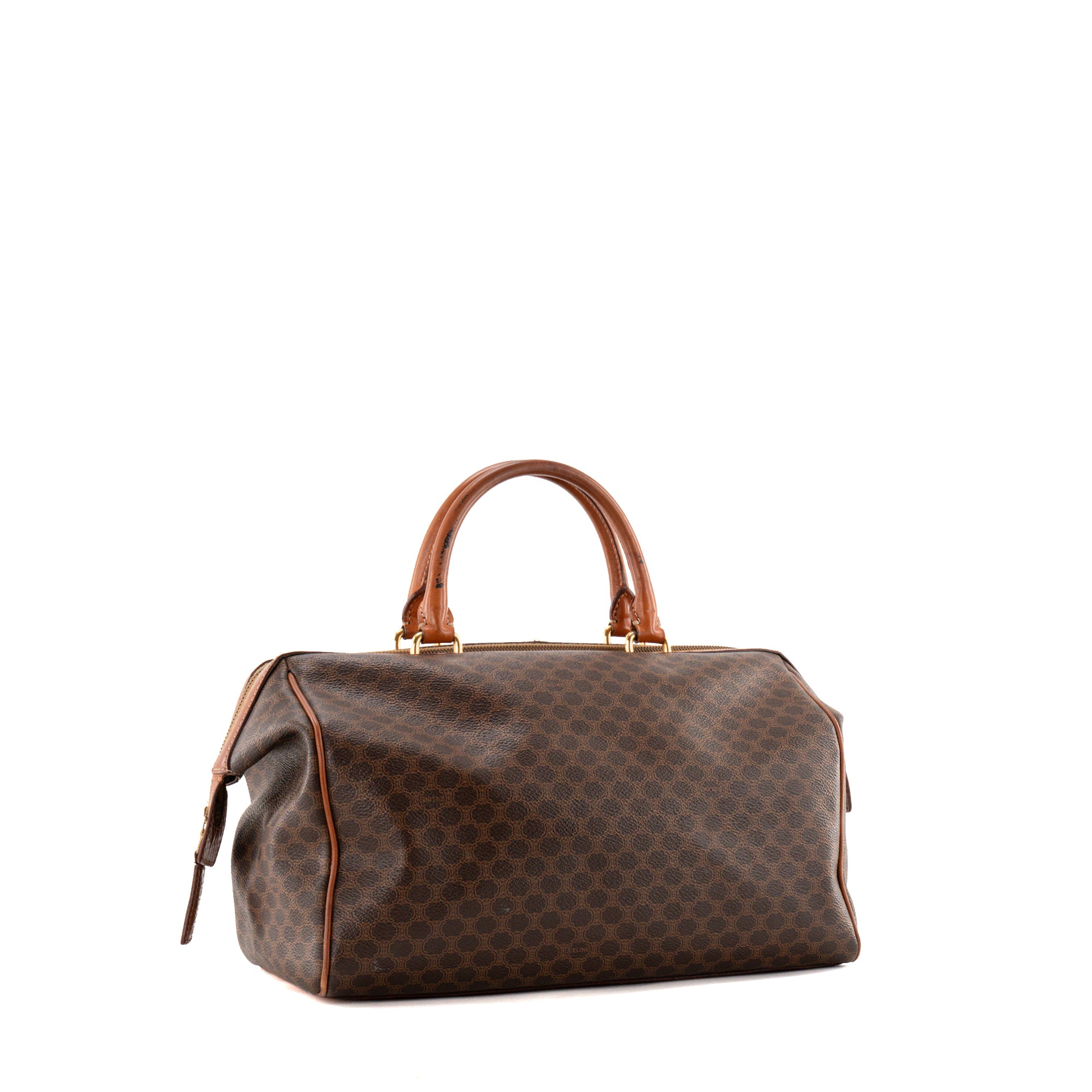 CELINE - Sac à main Boston 35 Celine en toile enduite macadam vintage