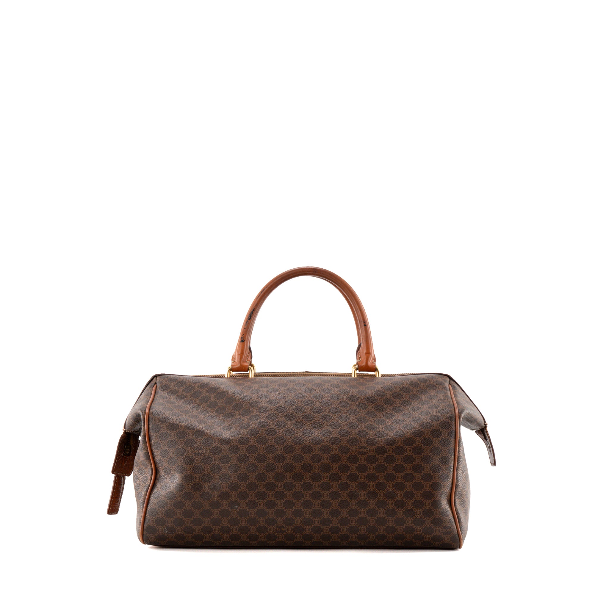 CELINE - Sac à main Boston 35 Celine en toile enduite macadam vintage