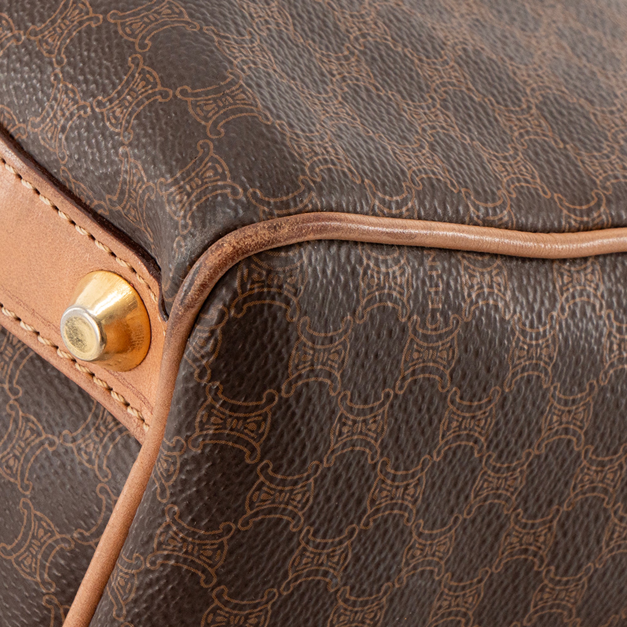 CELINE - Sac à main Boston 35 Celine en toile monogrammée vintage