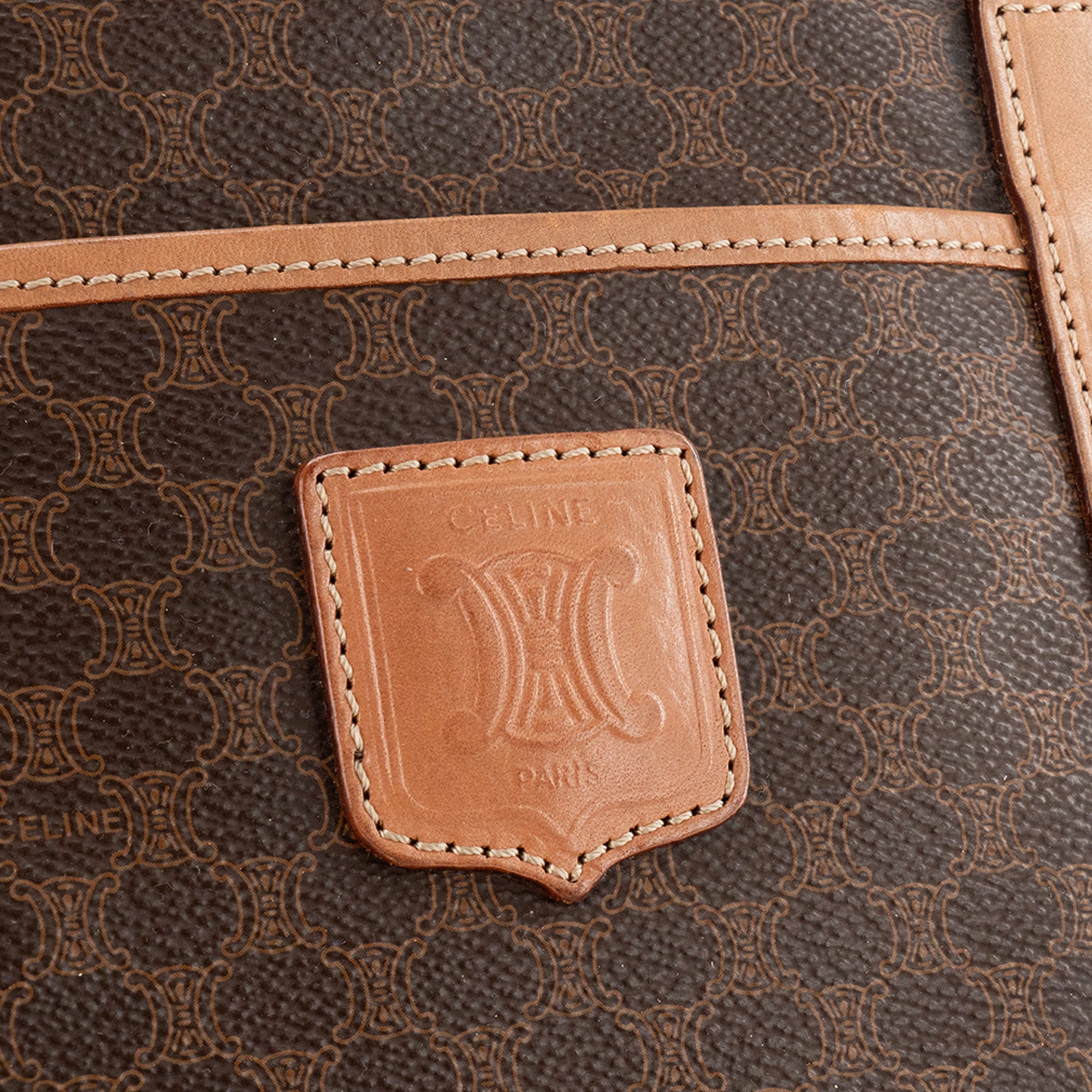 CELINE - Sac à main Boston 35 Celine en toile monogrammée vintage