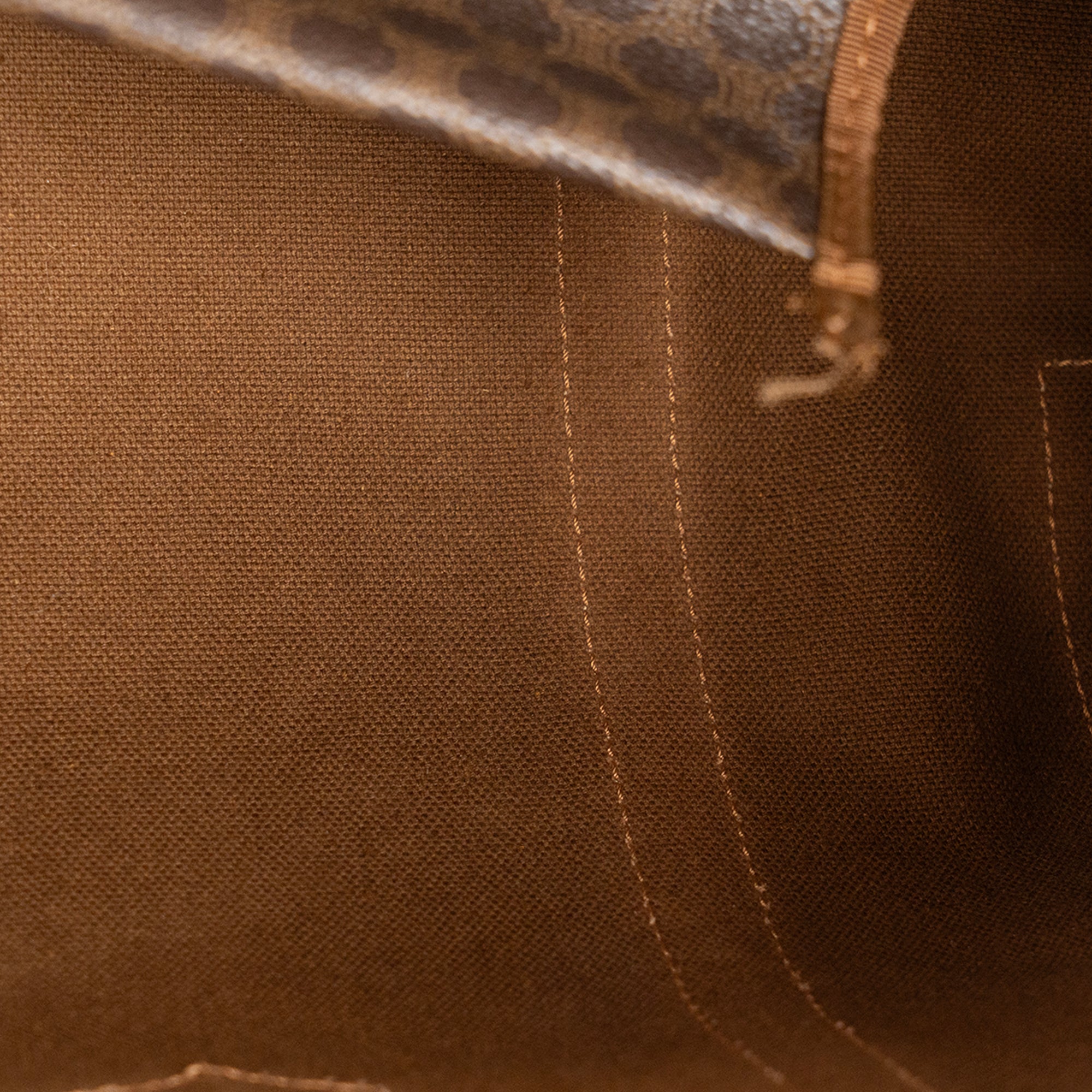CELINE - Sac à main Boston 35 Macadam Celine en toile enduite monogrammée marron vintage