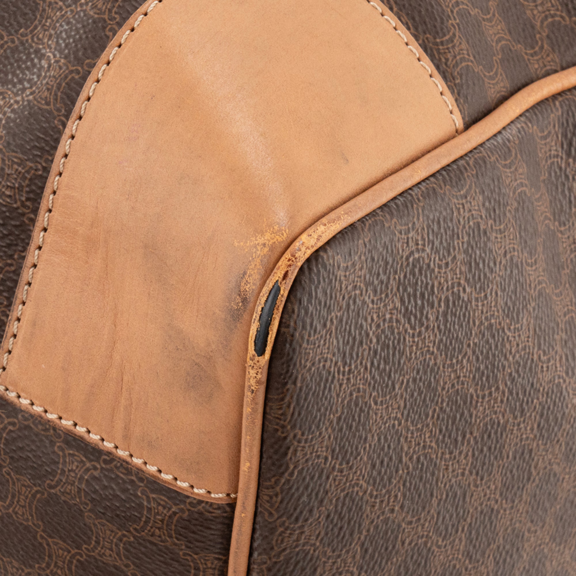 CELINE - Sac de voyage Boston 45 Celine en toile enduite macadam vintage