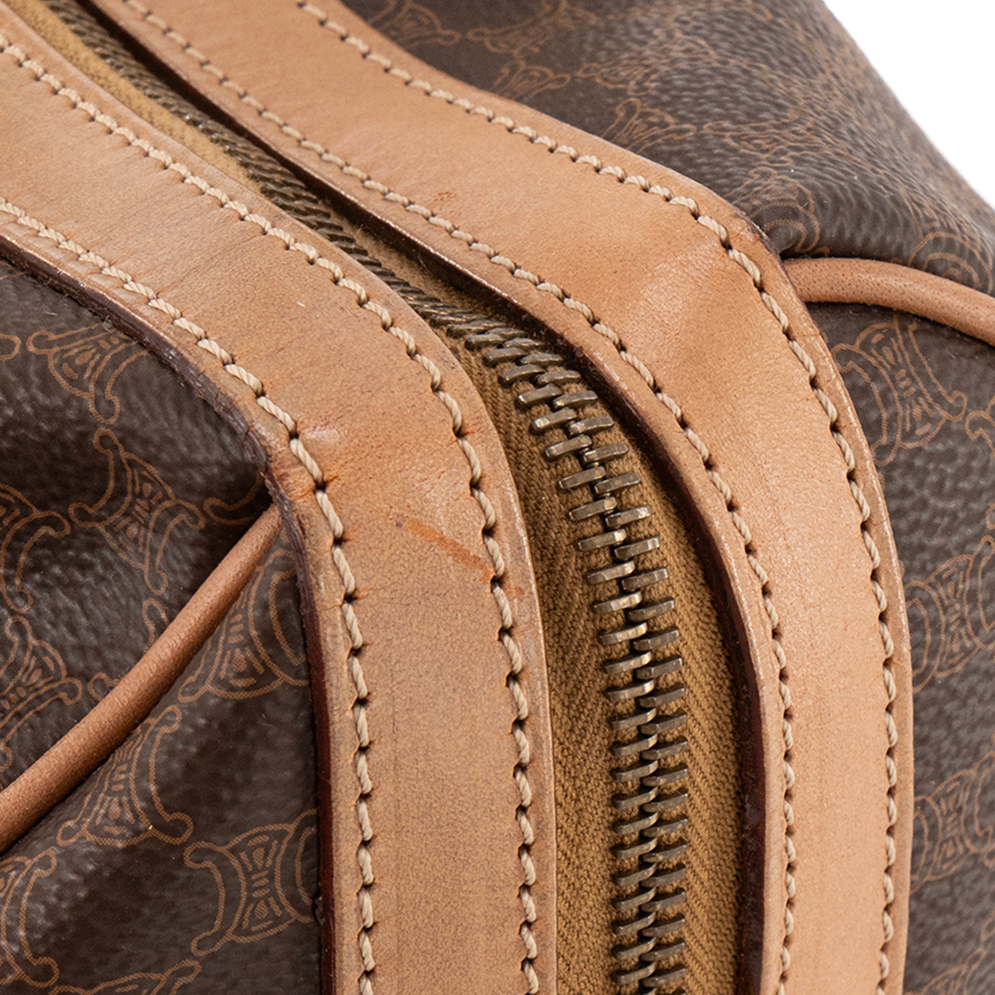 CELINE - Sac à main Boston Macadam 30 Celine en toile monogrammée vintage