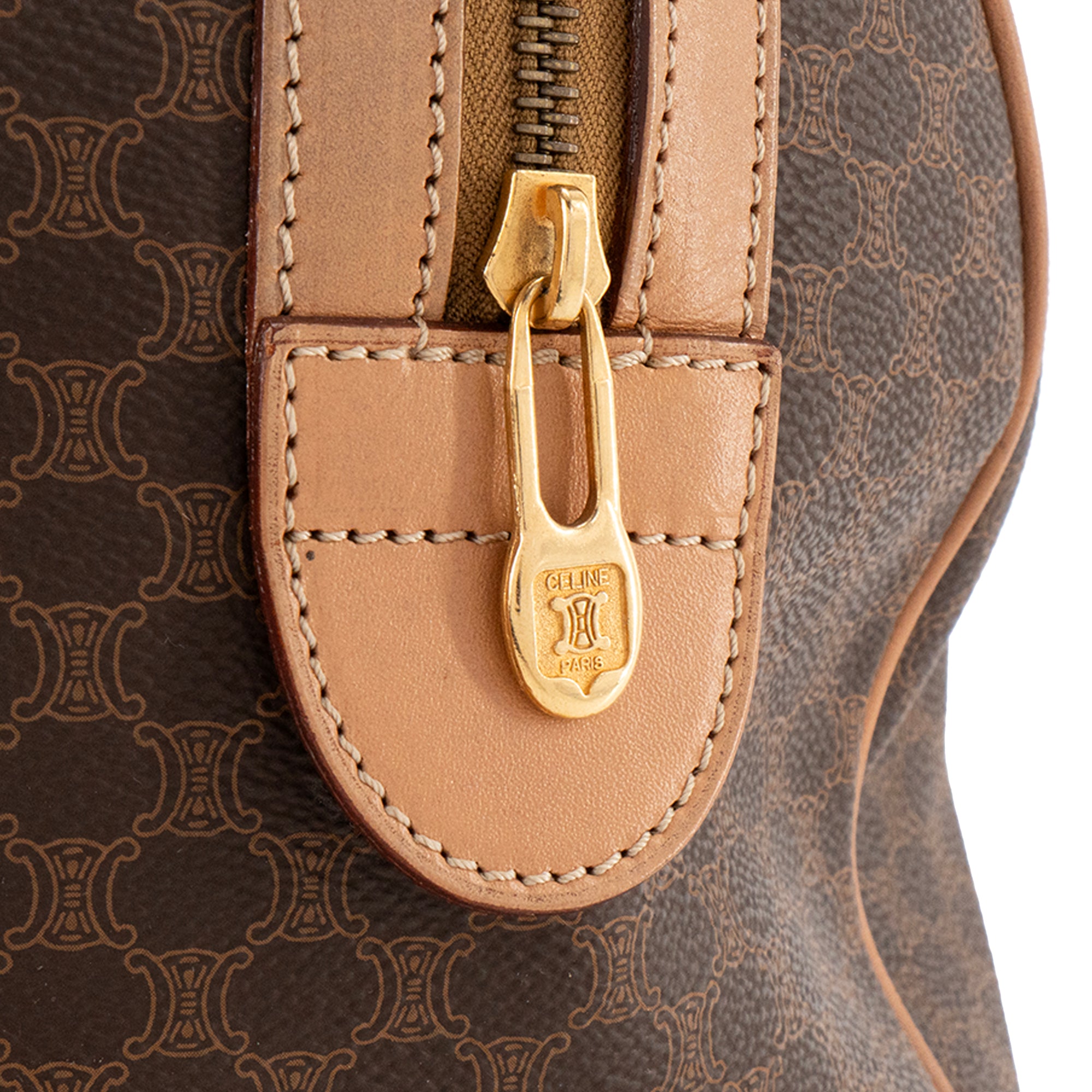 CELINE - Sac à main Boston Macadam 30 Celine en toile monogrammée vintage