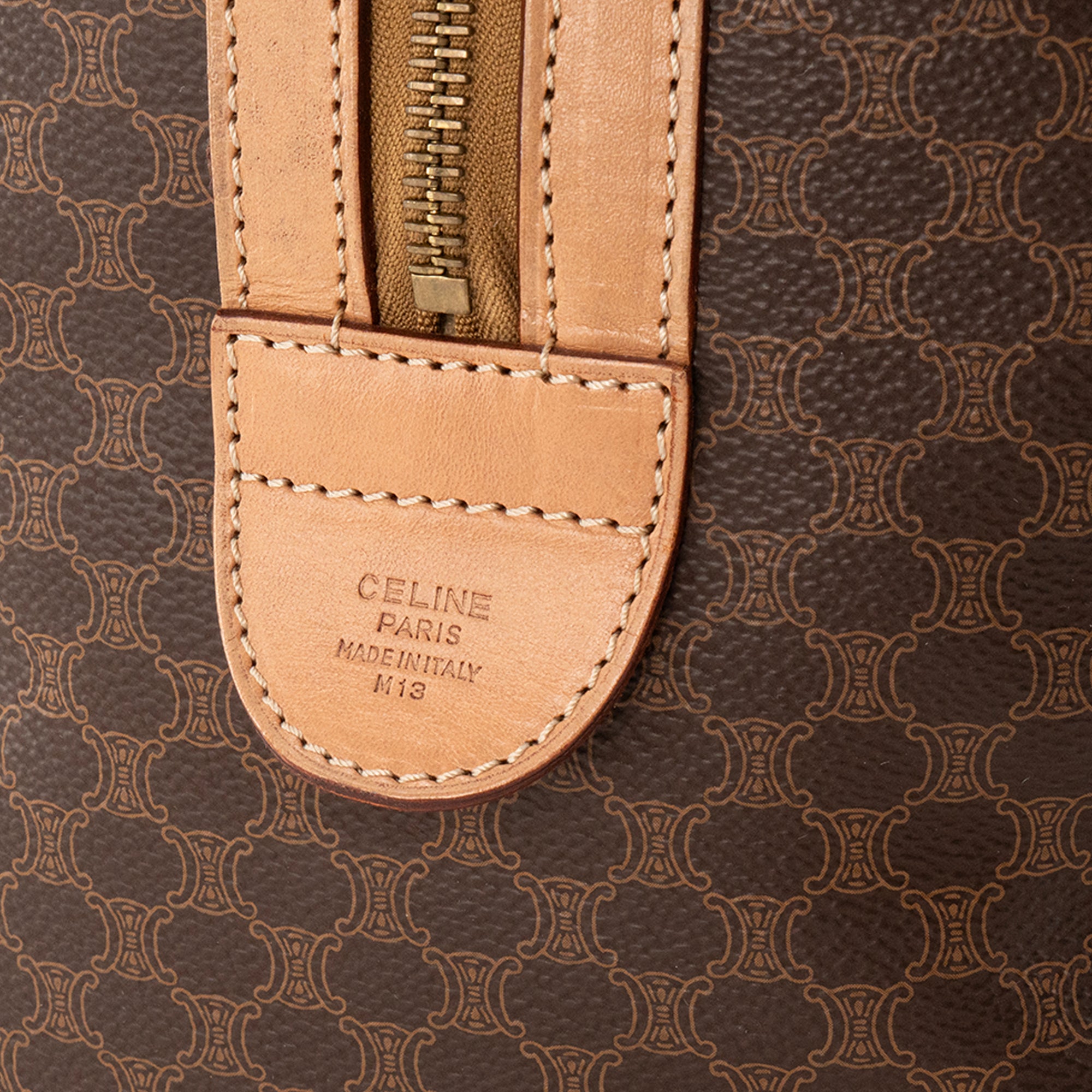 CELINE - Sac à main Boston Macadam 30 Celine en toile monogrammée vintage