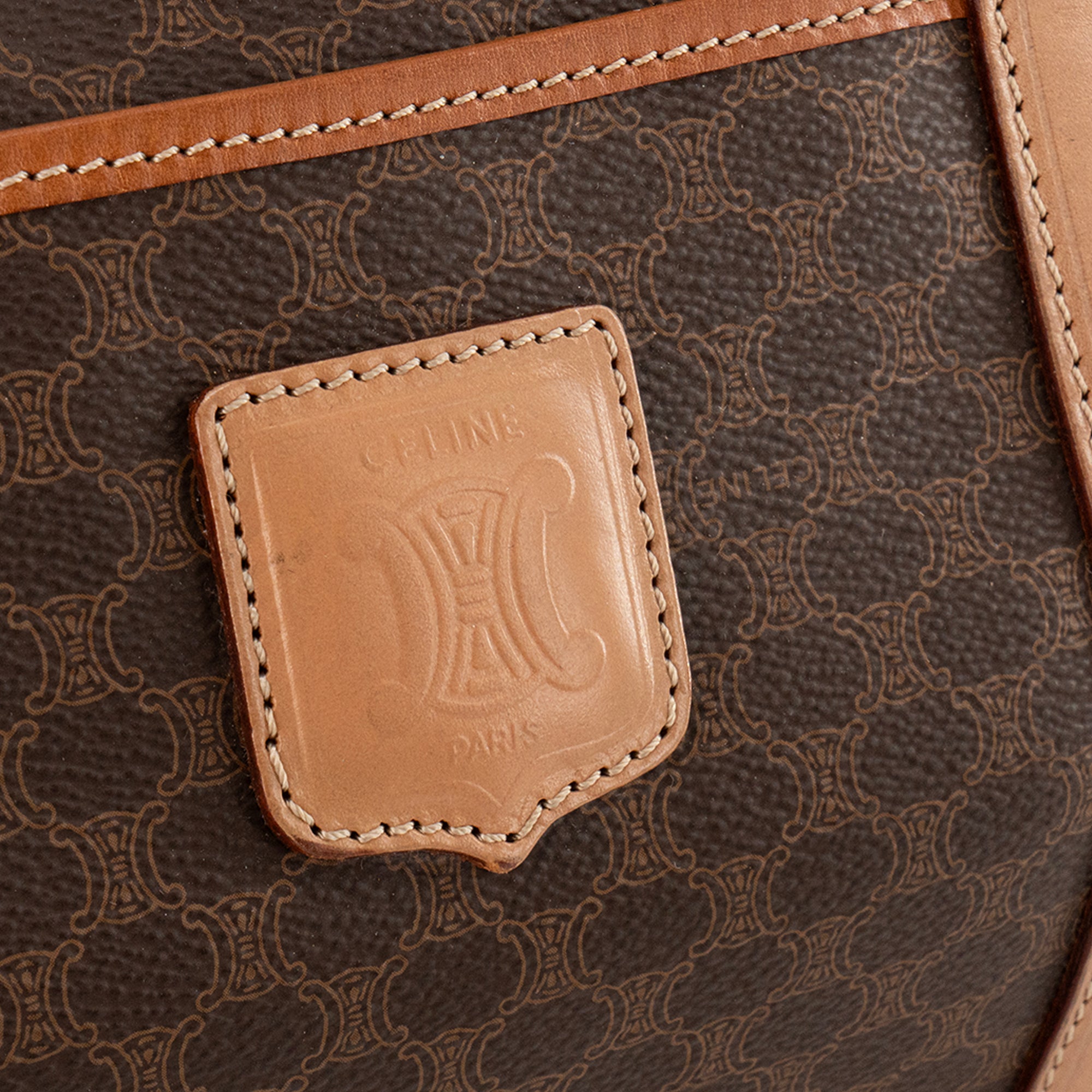 CELINE - Sac à main Boston Macadam 30 Celine en toile monogrammée vintage