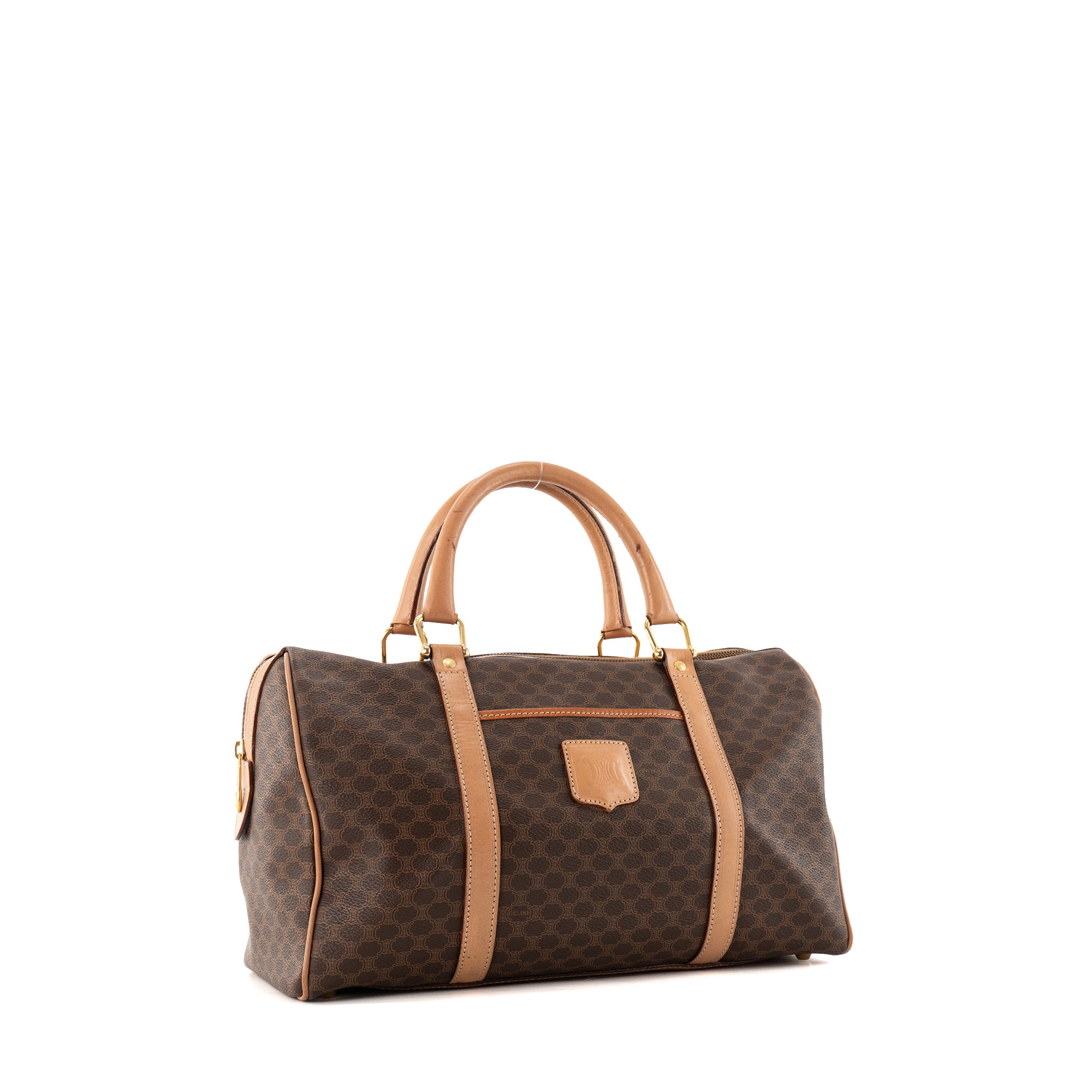 CELINE - Sac à main Boston Macadam 30 Celine en toile monogrammée vintage