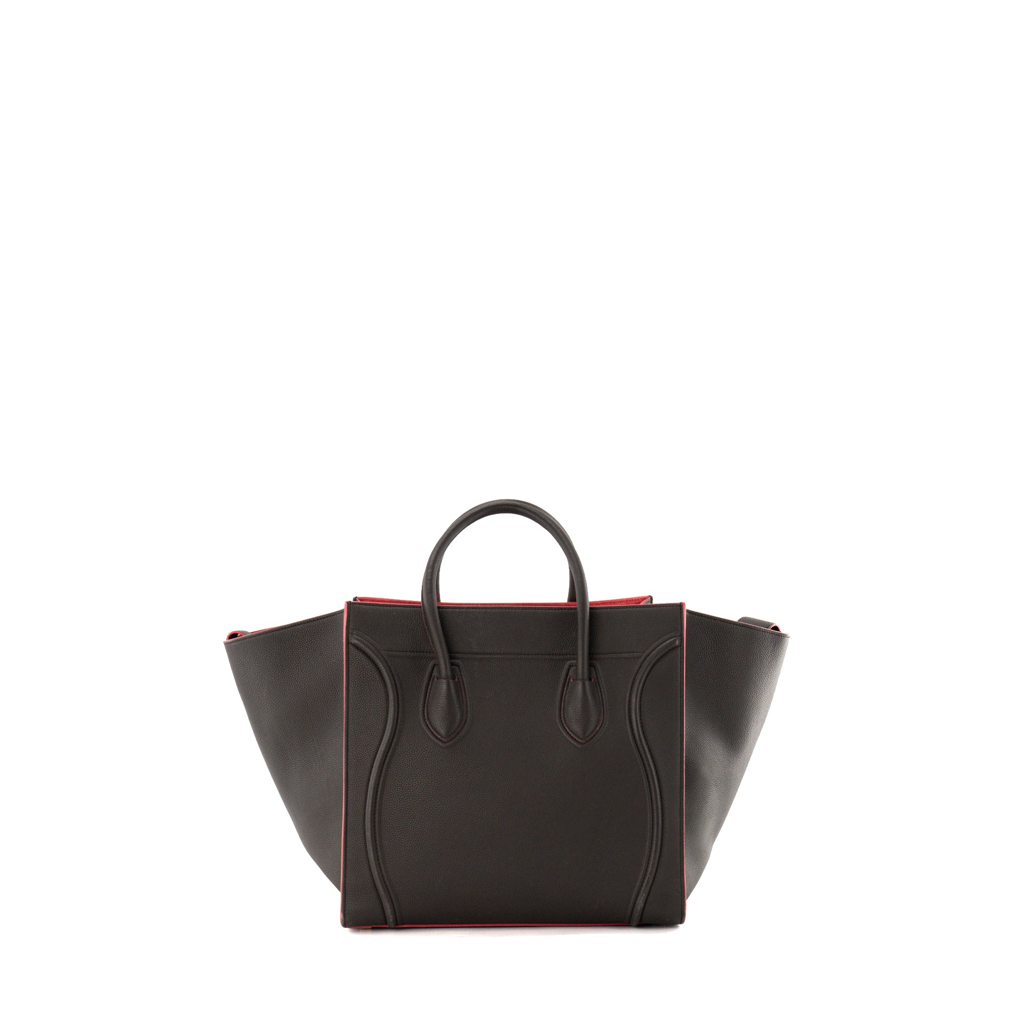 CELINE - Sac à main Luggage Phantom Celine en cuir grainé gris