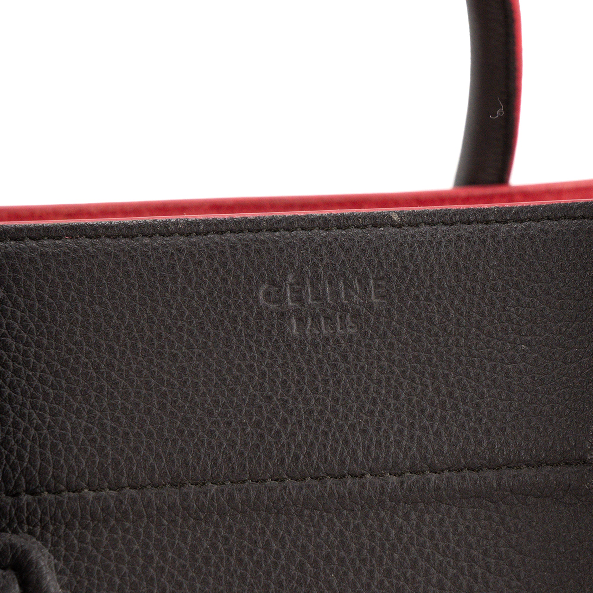 CELINE - Sac à main Luggage Phantom Celine en cuir grainé gris