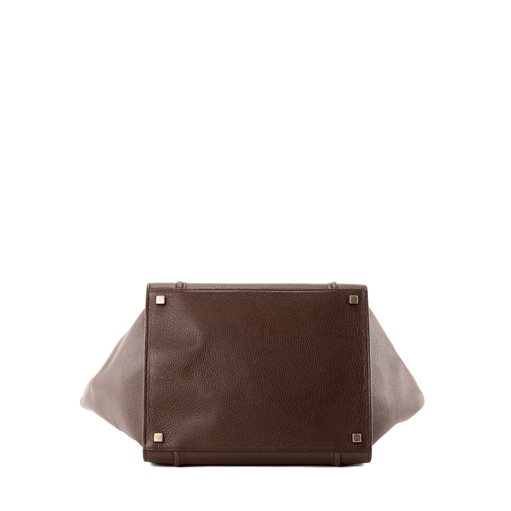 CELINE - Sac à main Luggage Phantom Celine en cuir grainé marron