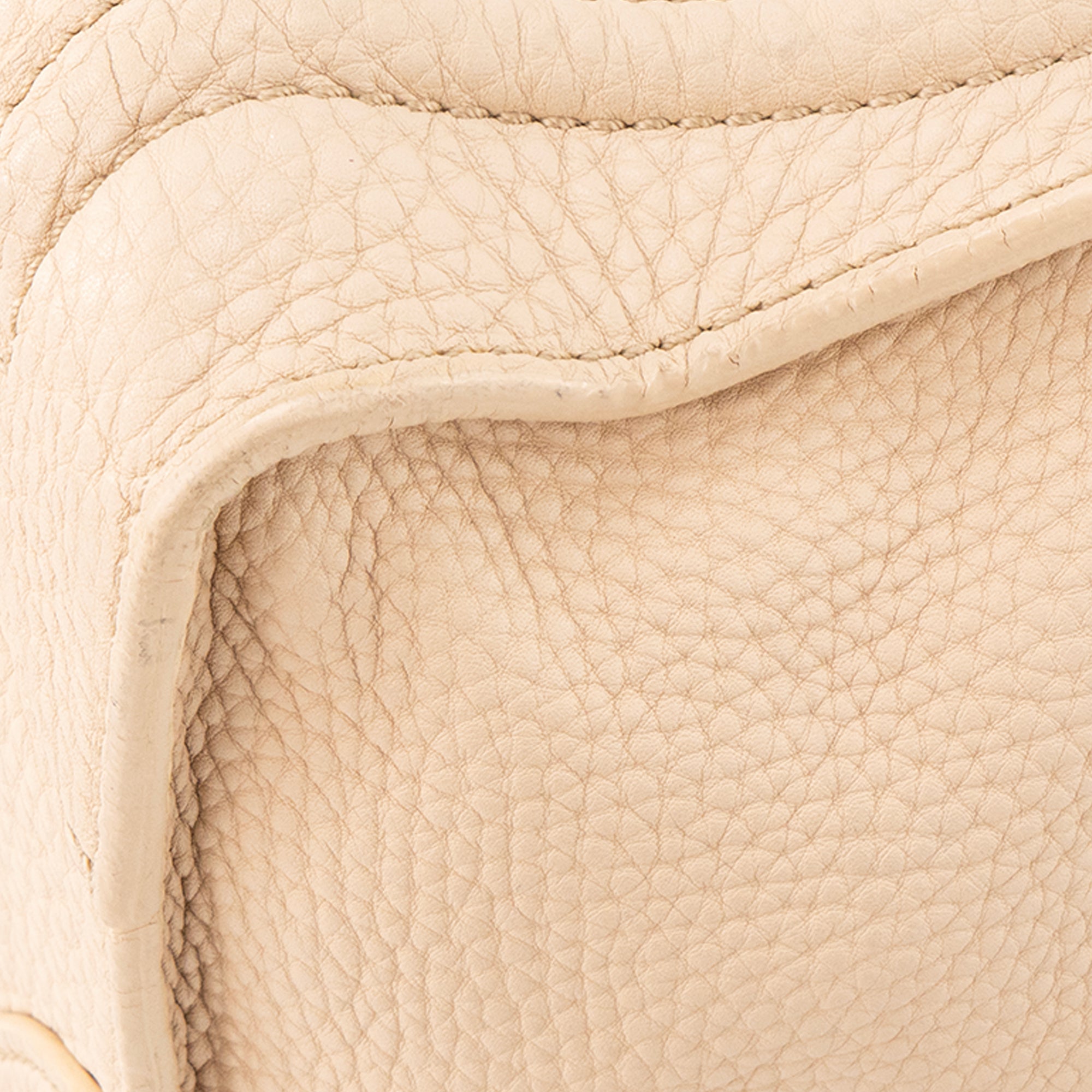 CELINE - Sac à main Micro Luggage Celine en cuir grainé beige