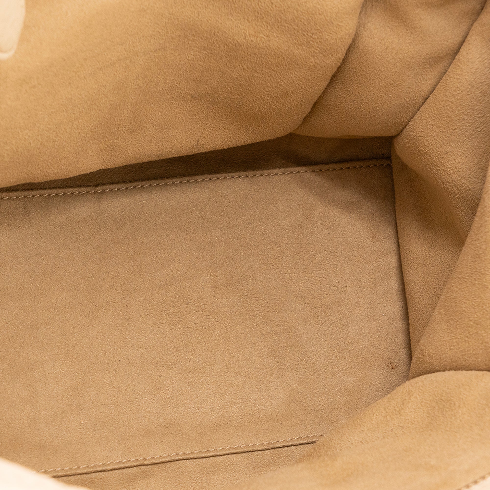 CELINE - Sac à main Micro Luggage Celine en cuir grainé beige