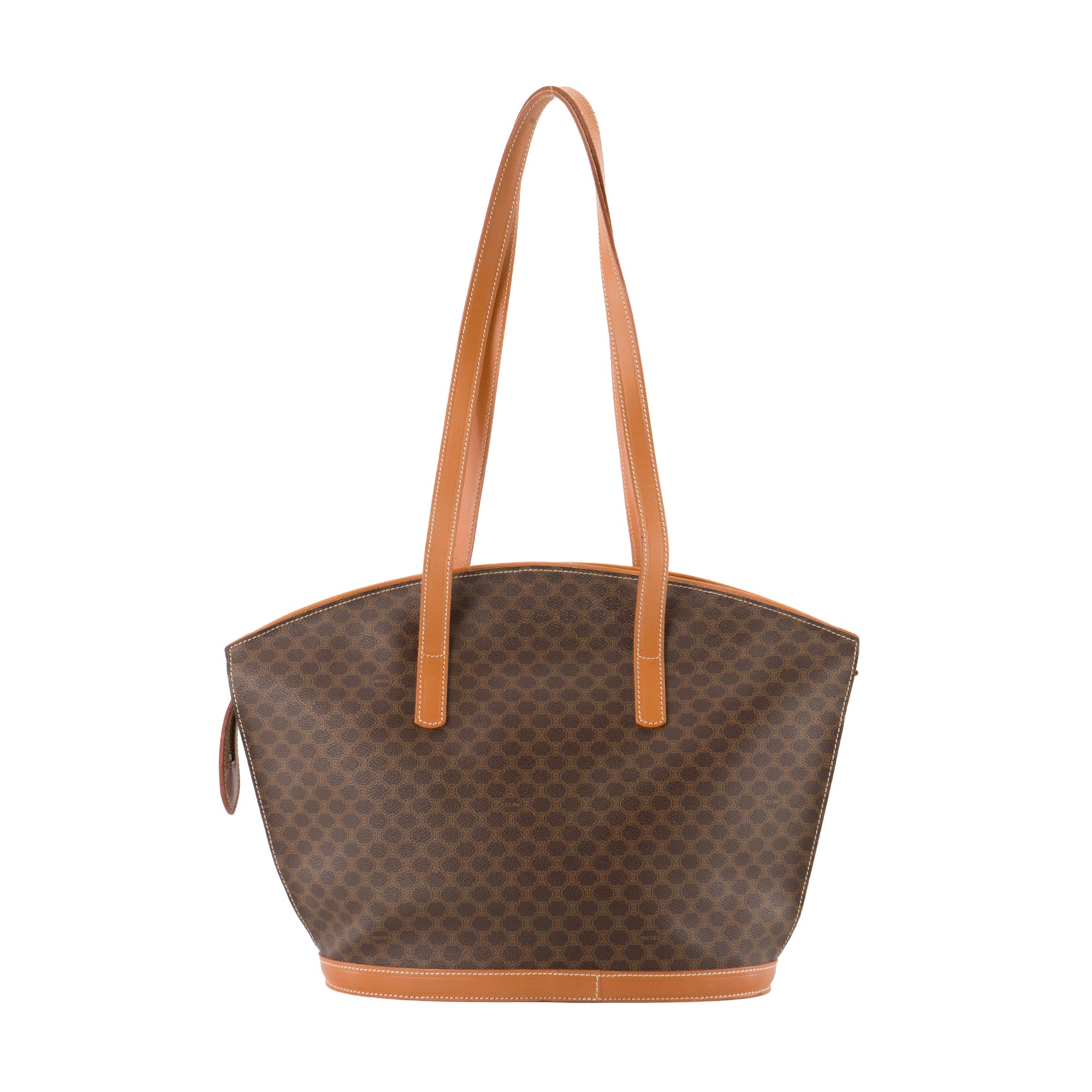 CELINE - Sac à main Macadam Celine en toile marron vintage