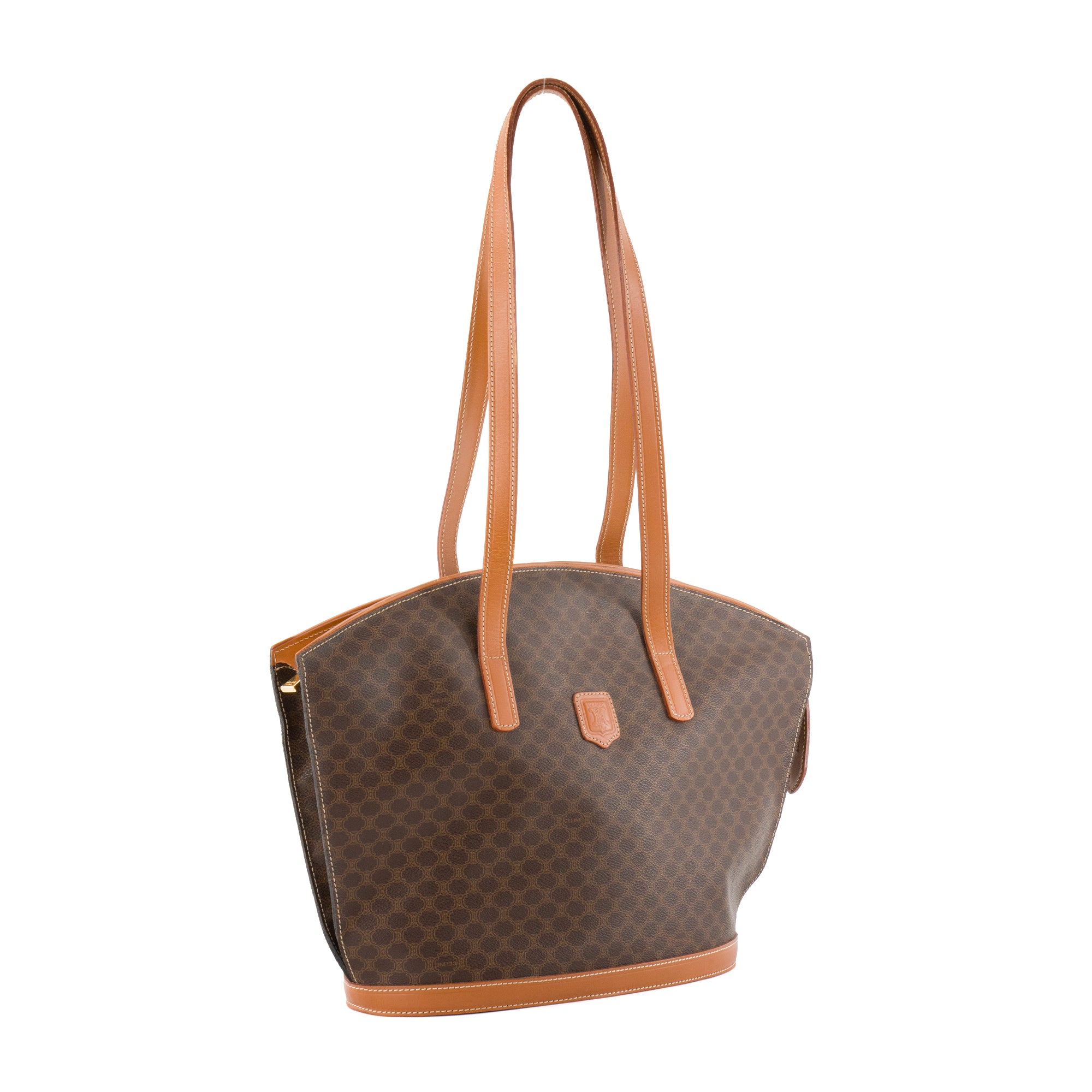 CELINE - Sac à main Macadam Celine en toile marron vintage