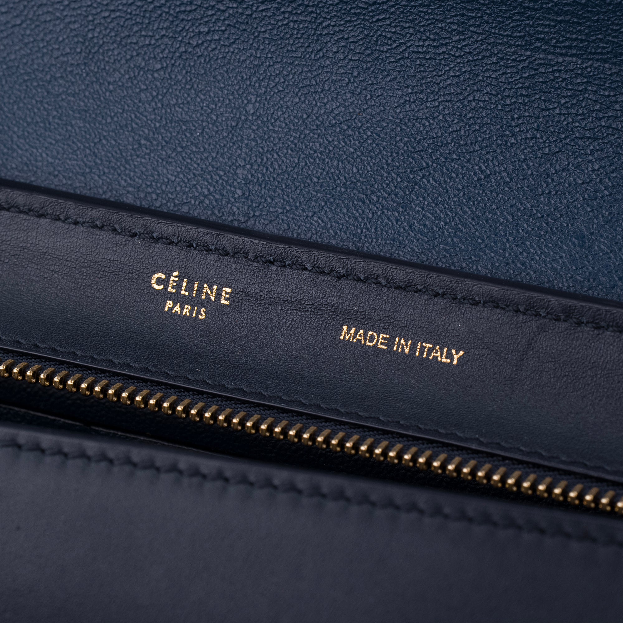 CELINE - Sac à main Trapeze Celine en cuir bleu
