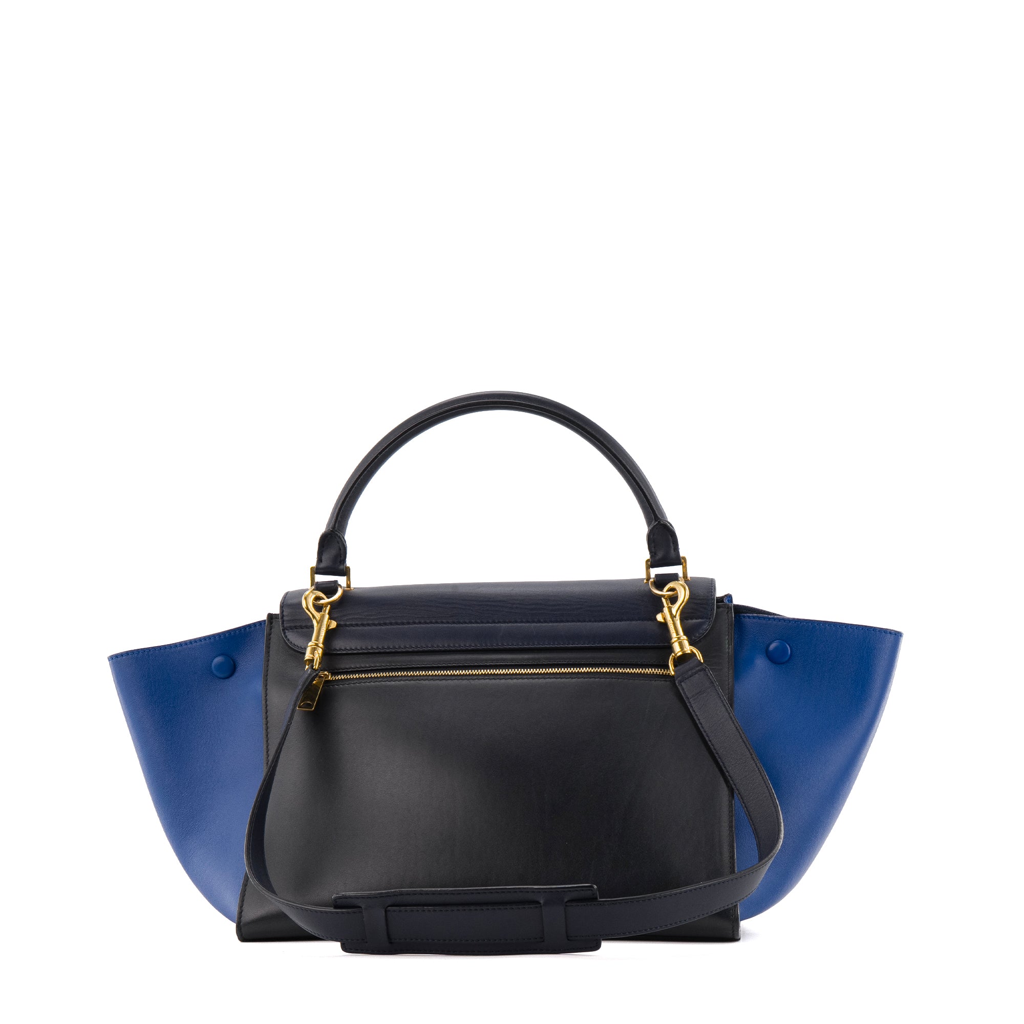 CELINE - Sac à main Trapeze Celine en cuir bleu