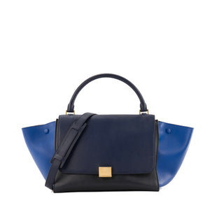 CELINE - Sac à main Trapeze Celine en cuir bleu
