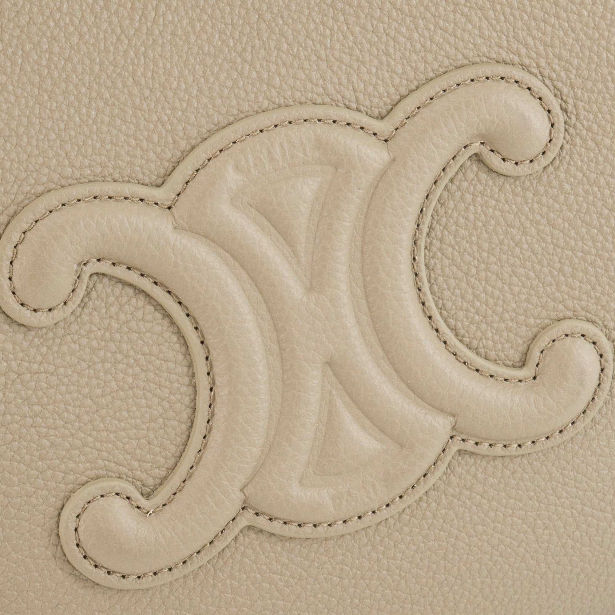 CELINE - Sac cabas Anais mini Celine en cuir grainé taupe