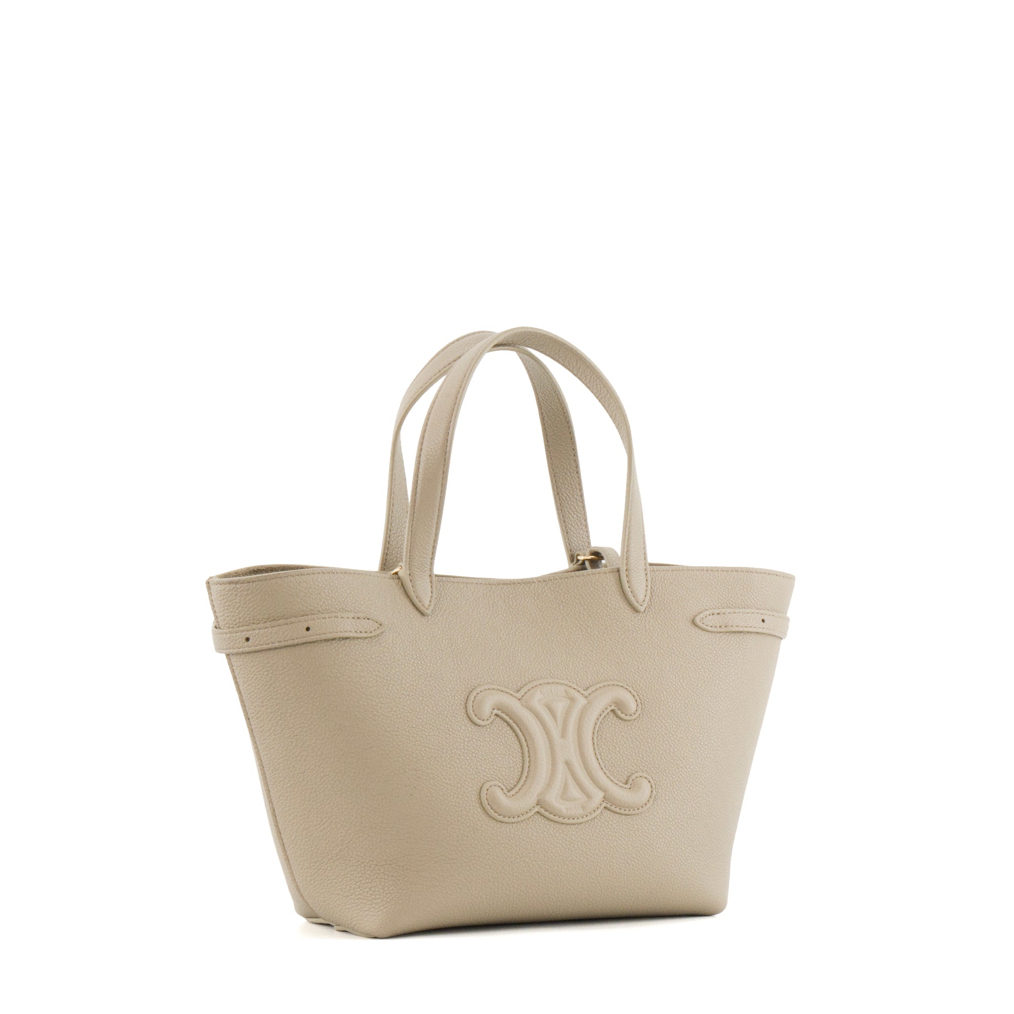 CELINE - Sac cabas Anais mini Celine en cuir grainé taupe
