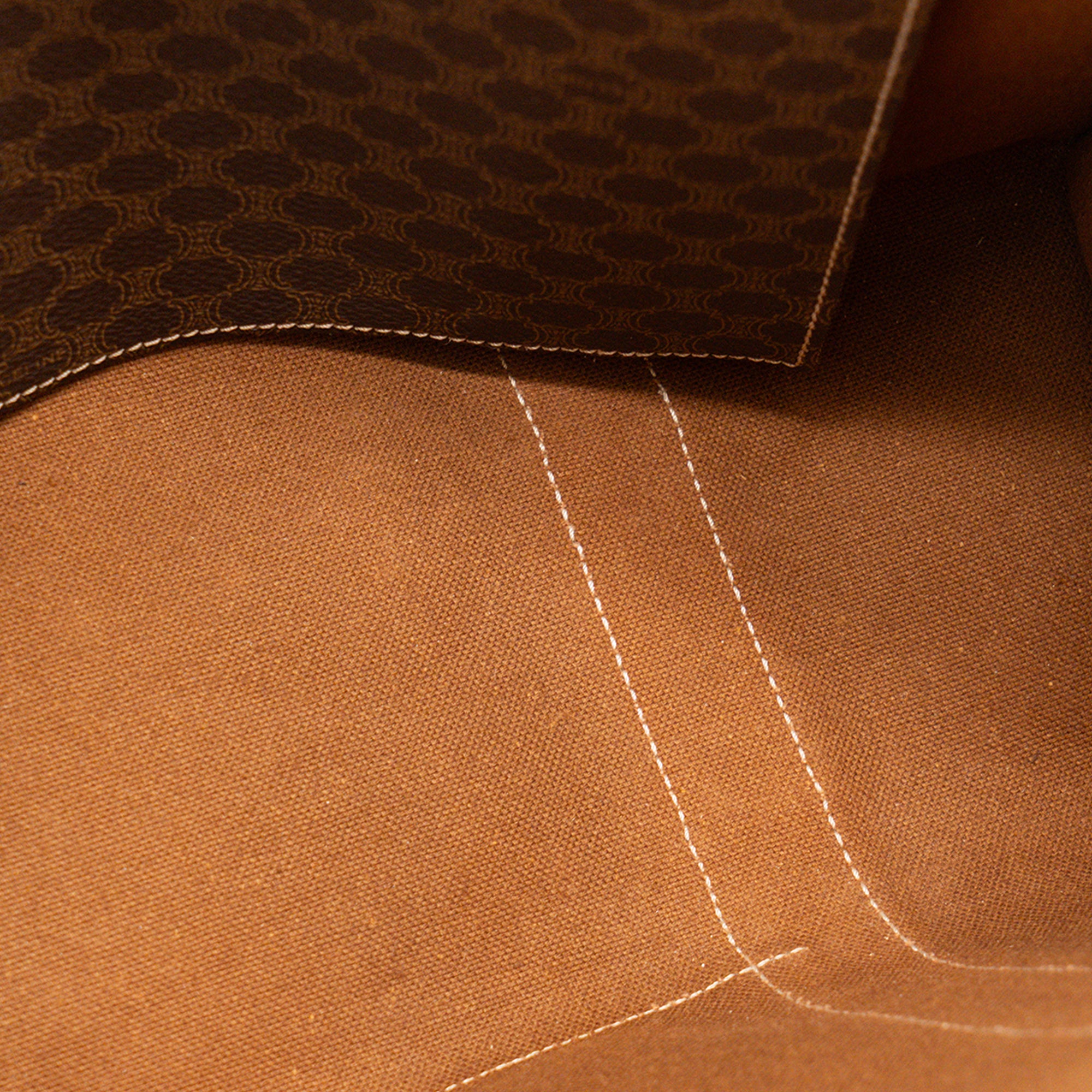 CELINE - Sac cabas Celine en toile enduite macadam marron vintage