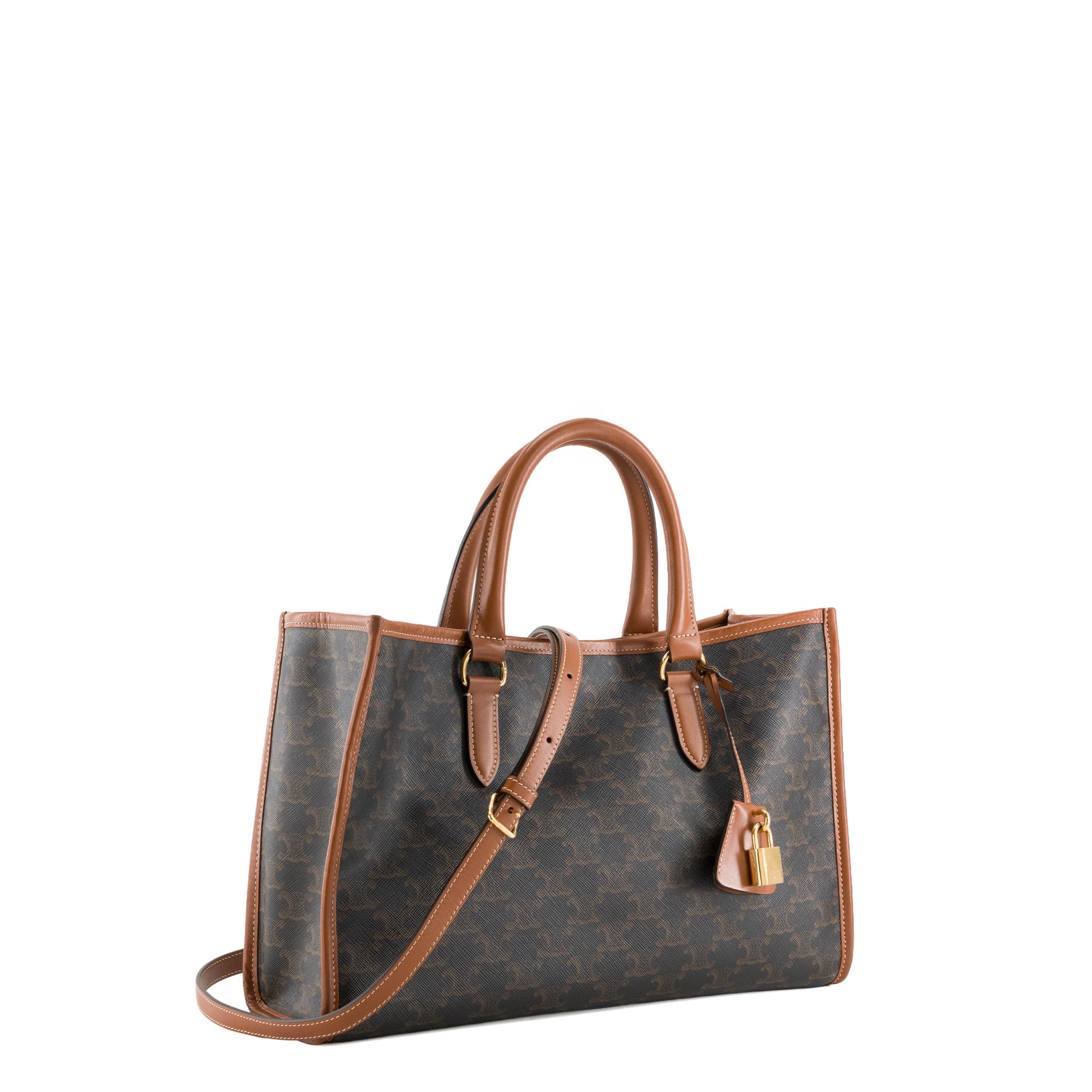 CELINE - Sac cabas Horizontal Celine en toile enduite triomphe marron