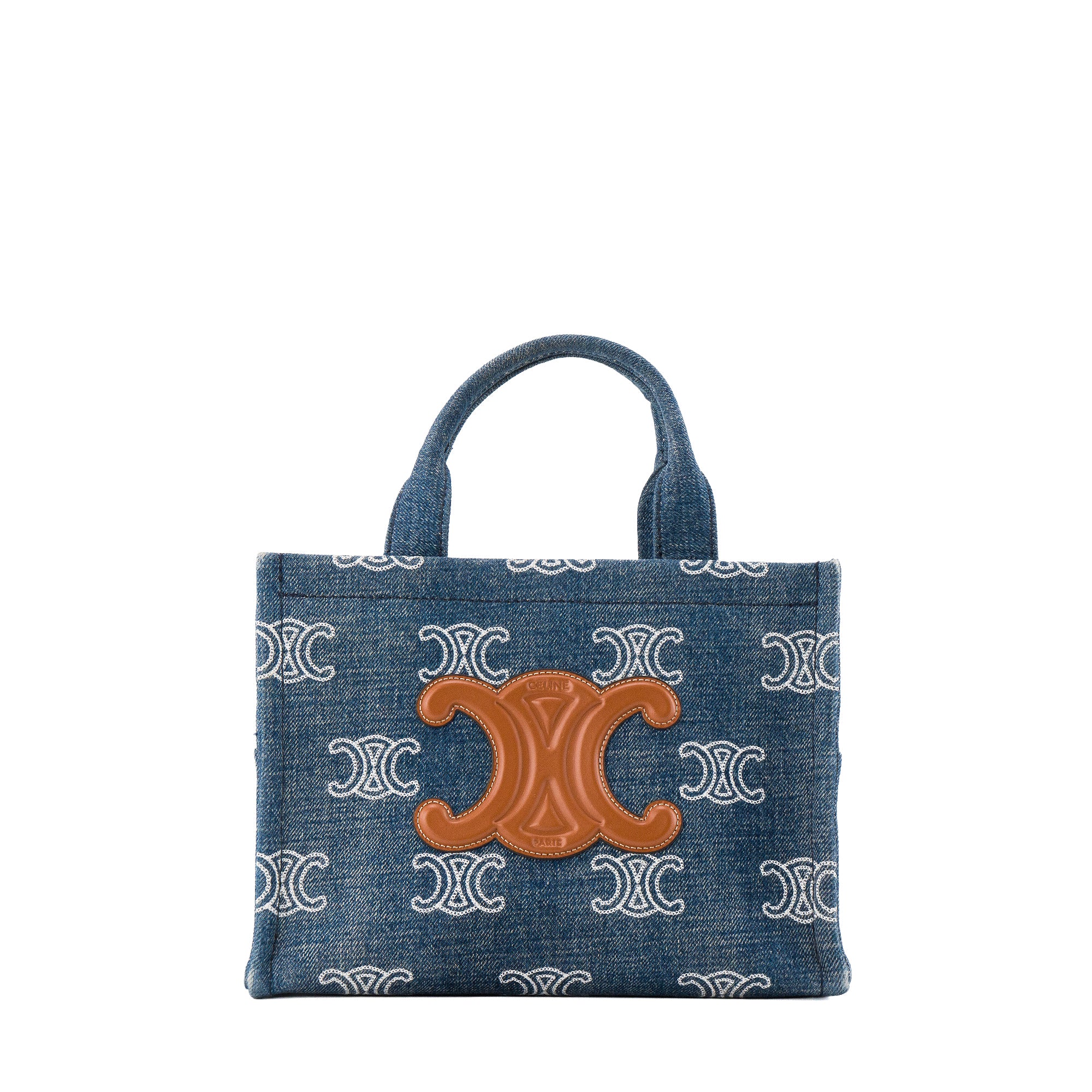 CELINE - Sac cabas Thais Celine en denim et cuir tan