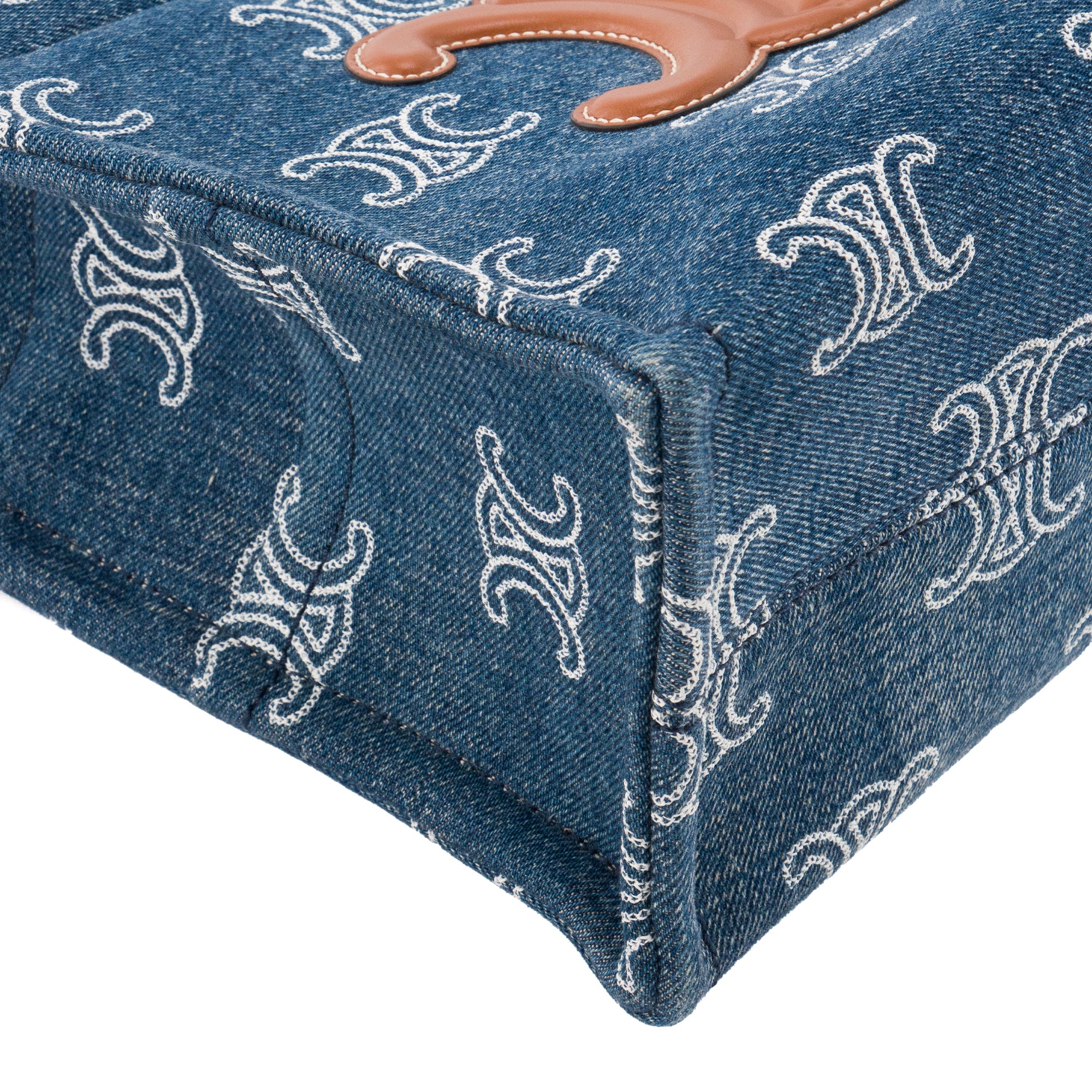 CELINE - Sac cabas Thais PM Celine en denim et cuir tan édition limitée