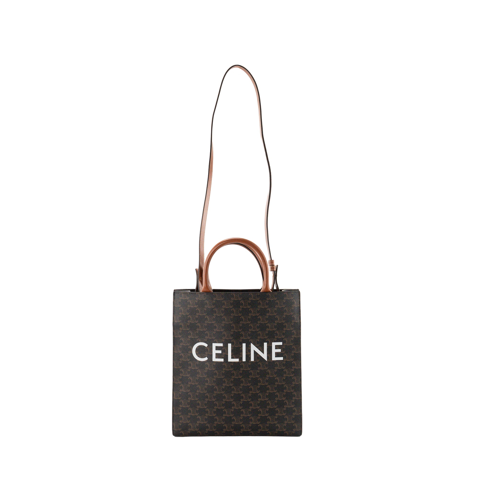 CELINE - Sac Cabas Vertical Celine en toile enduite monogrammée