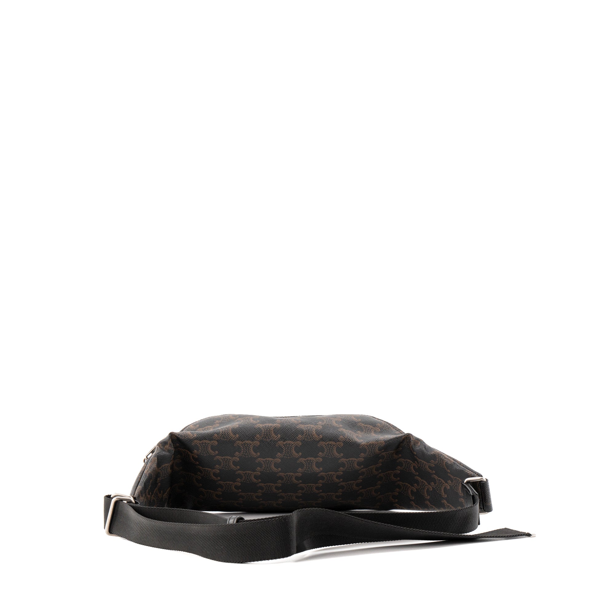 CELINE - Sac ceinture Celine en toile enduite monogrammée marron
