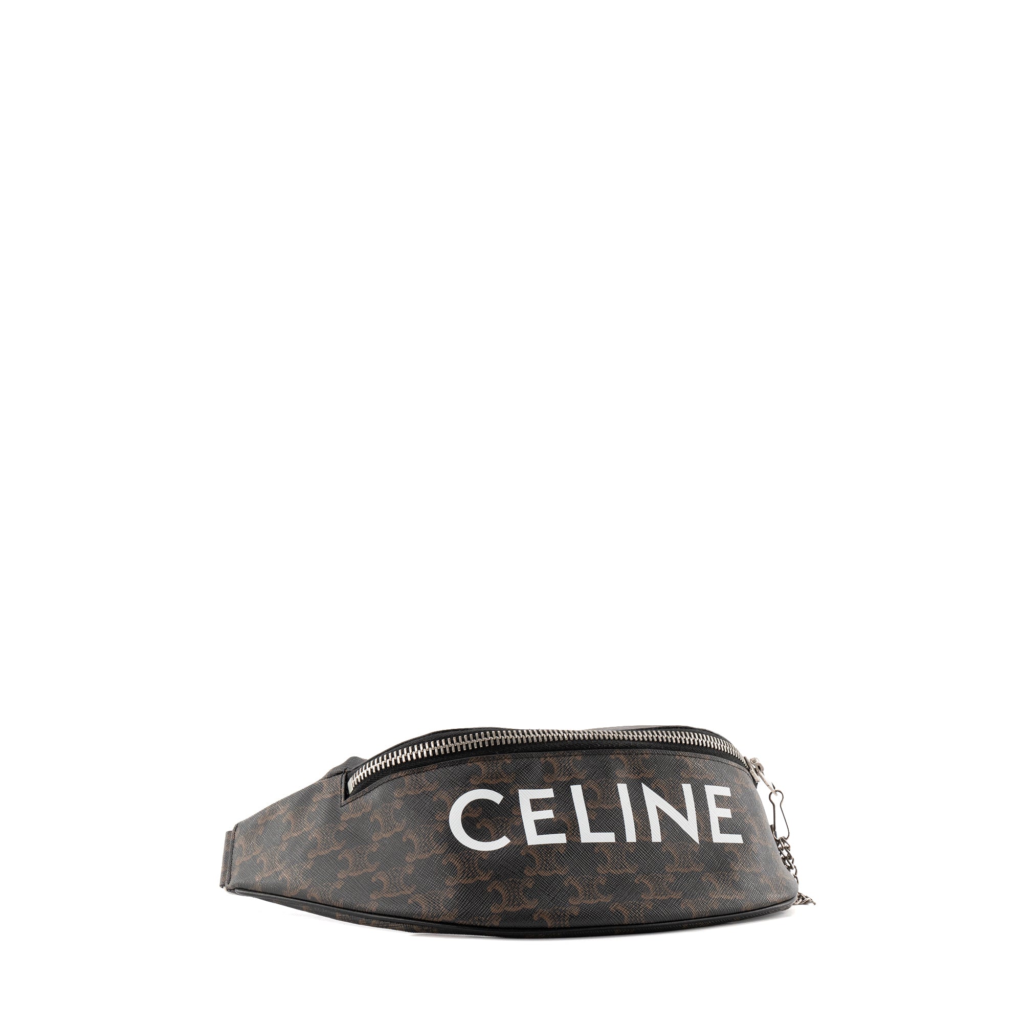 CELINE - Sac ceinture Celine en toile enduite monogrammée marron